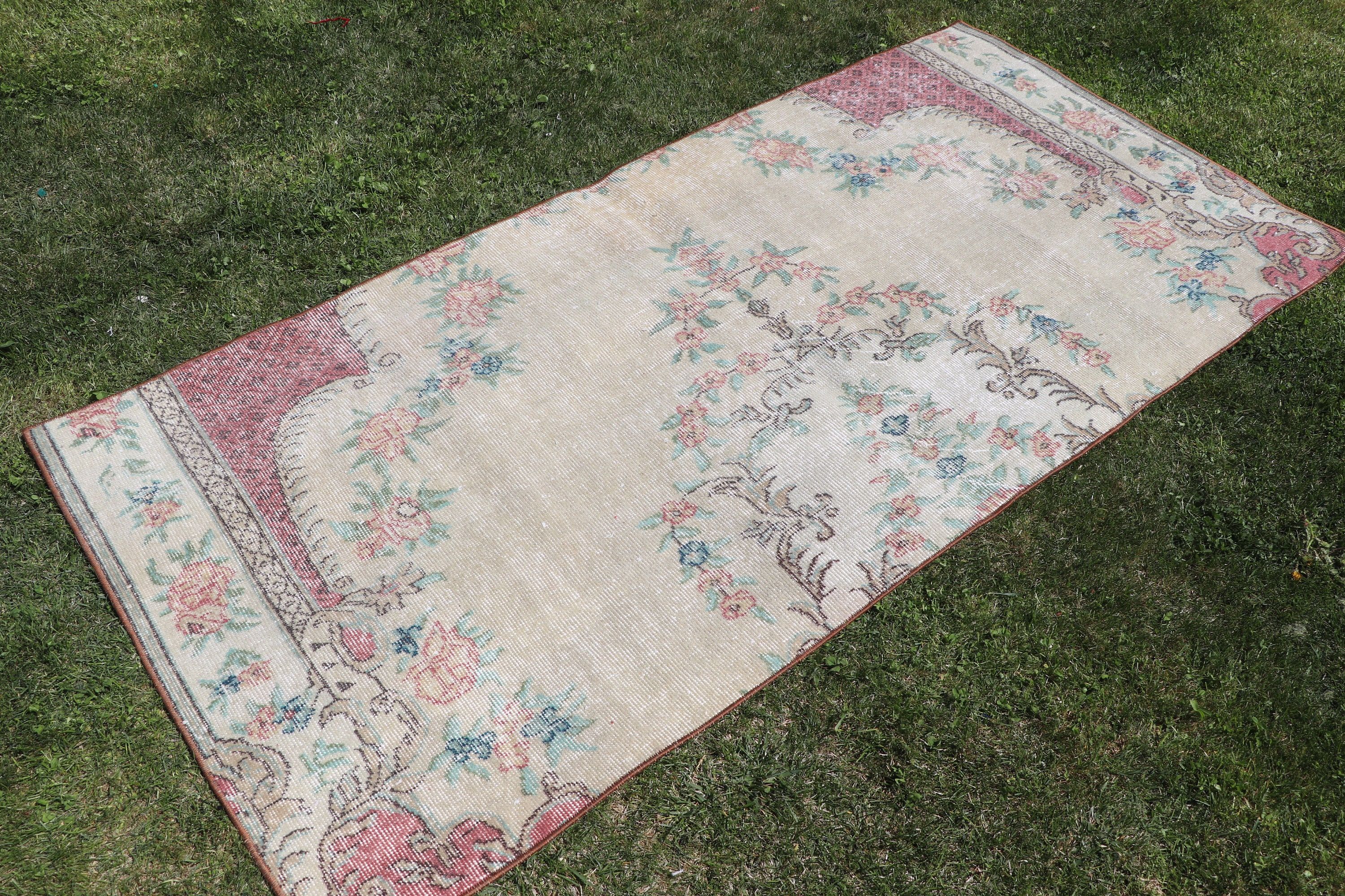 Boho Accent Halılar, Çocuk Halıları, Fas Halısı, Yer Halıları, 3,1x6,4 ft Accent Halı, Türkiye Halıları, Vintage Halı, Bej Yatak Odası Halıları, Türk Halıları