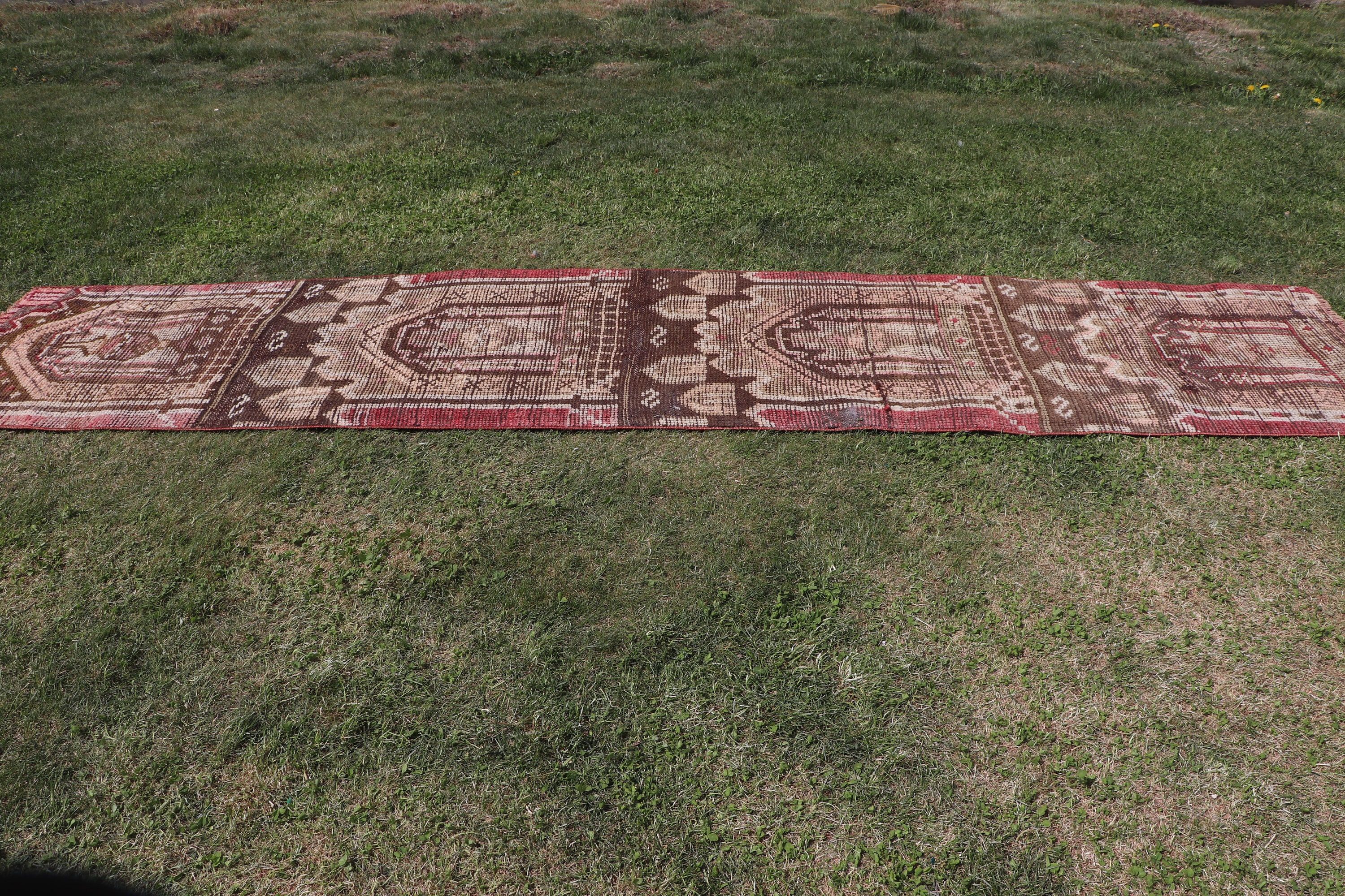 Corridor Rug, Boho Rug, Vintage Rugs, Brown Oriental Rug, Moroccan Rug, Rugs for Vintage Runner, 2.2x11 ft Runner Rug, Turkish Rug