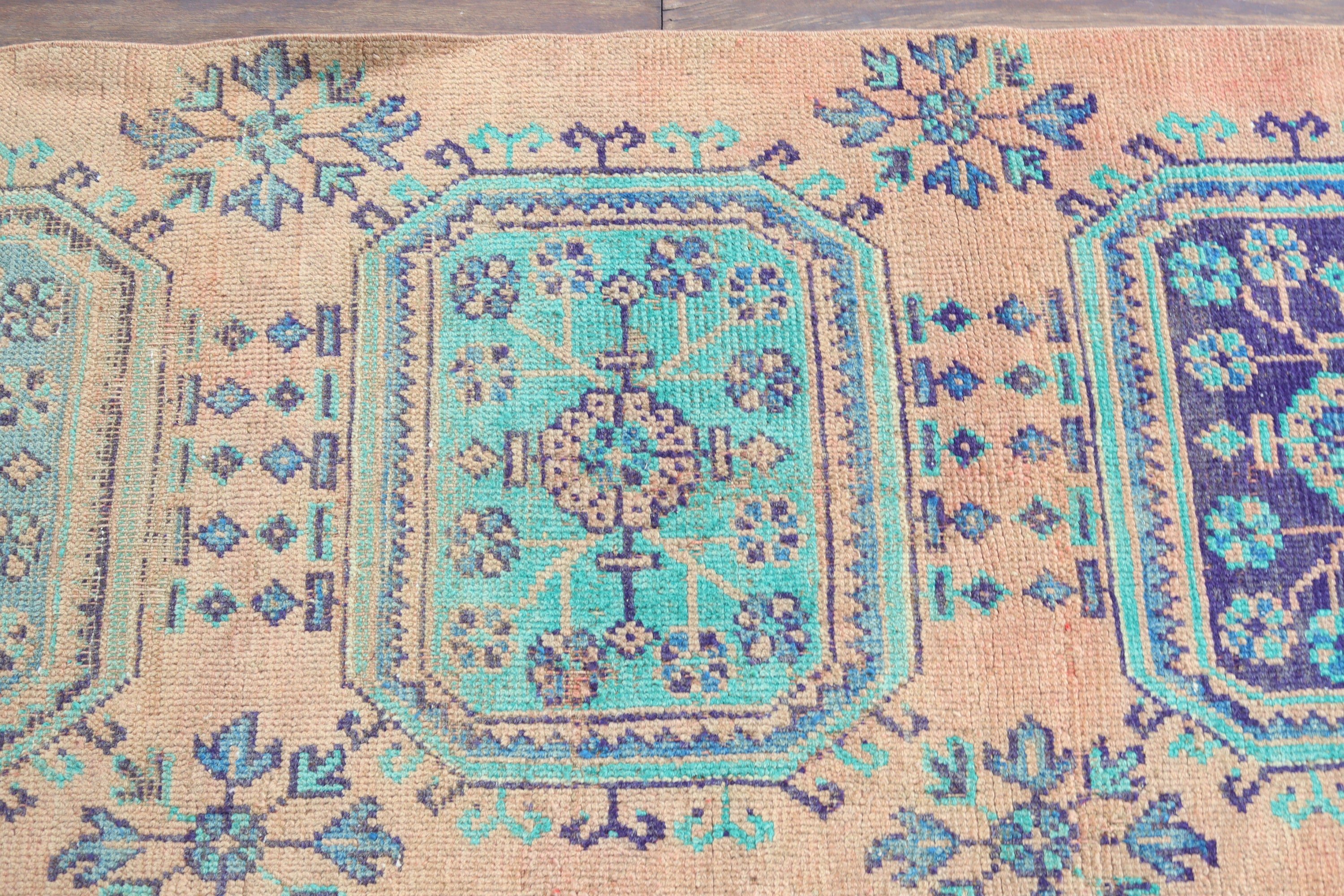 Kabile Halıları, Vintage Halı, Ev Dekorasyonu Halıları, Fas Halısı, Turuncu Düz Dokuma Halı, 2,6x11,8 ft Runner Halıları, Türk Halısı, Beni Ourain Runner Halısı