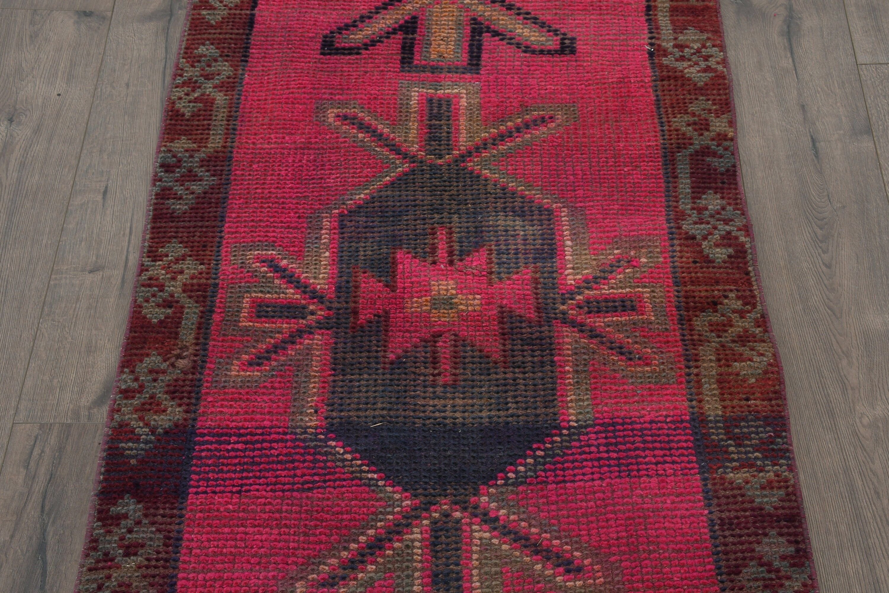 Rugs for Hallway, Floor Rug, Turkish Rugs, Vintage Rug, Stair Rug, Cool Rug, Corridor Rugs, Pink  2.8x13 ft Runner Rug