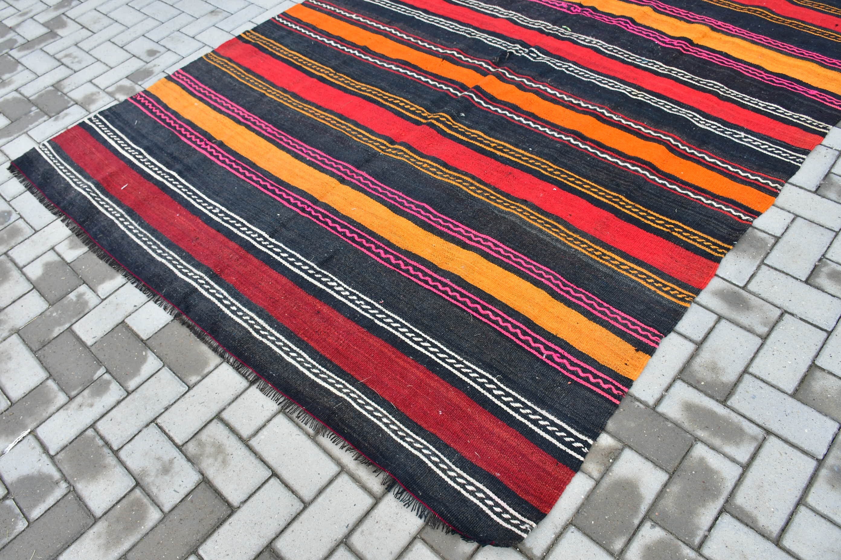 Vintage Halılar, Kilim, Sanat Halıları, Salon Halısı, Yün Halılar, Yemek Odası Halısı, 6.2x9.8 ft Büyük Halı, Türk Halısı, Kırmızı Antika Halı