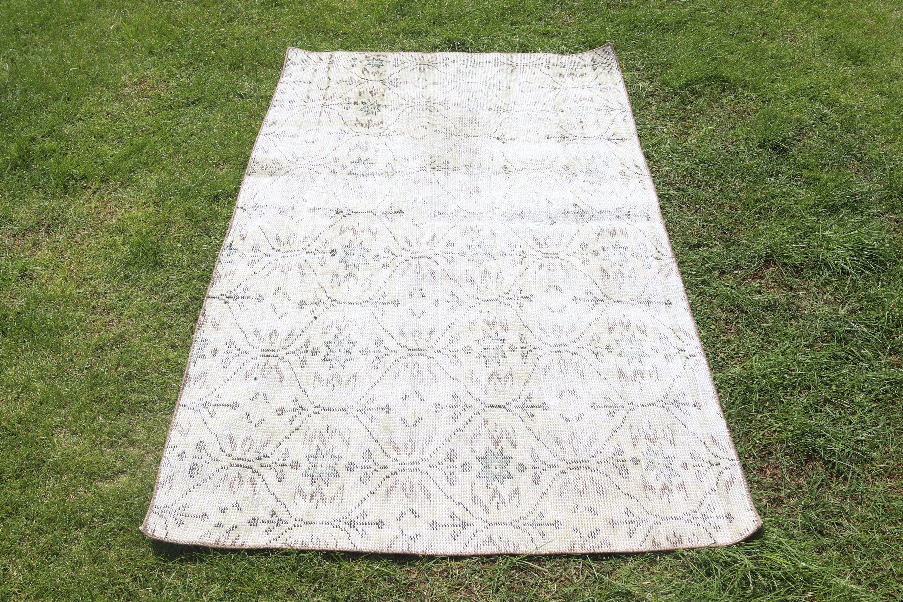 Vintage Accent Halı, Bej Boho Halı, Vintage Halı, Yatak Odası Halıları, Türk Halıları, Açıklama Halıları, 3.3x5.6 ft Accent Halıları, El Dokuma Halıları