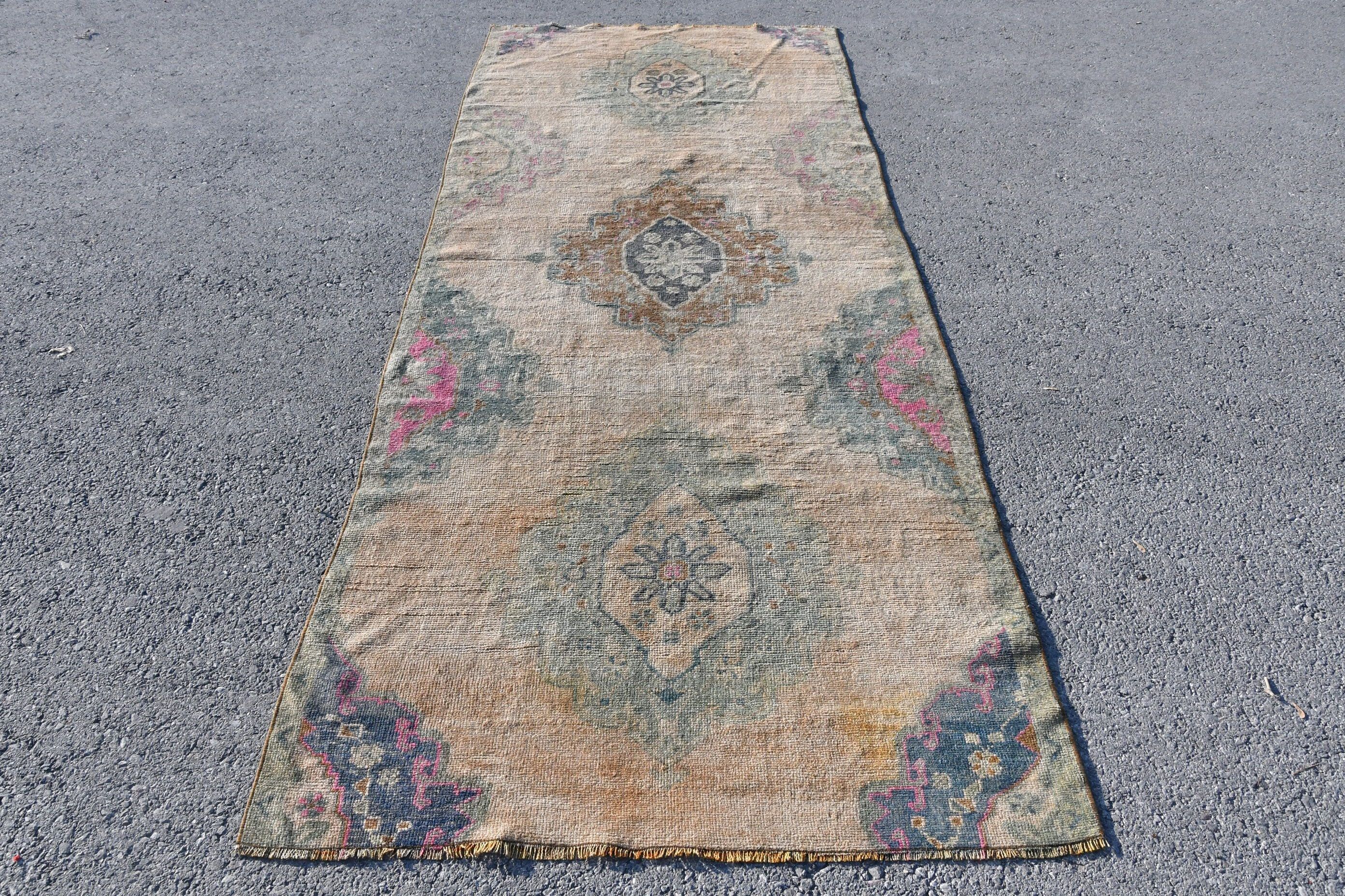 Wool Rugs, Vintage Rug, 4.1x10.1 ft Large Rug, Rugs for Salon, Turkish Rugs, Eclectic Rug, Antique Rug, Salon Rugs, Dining Room Rugs