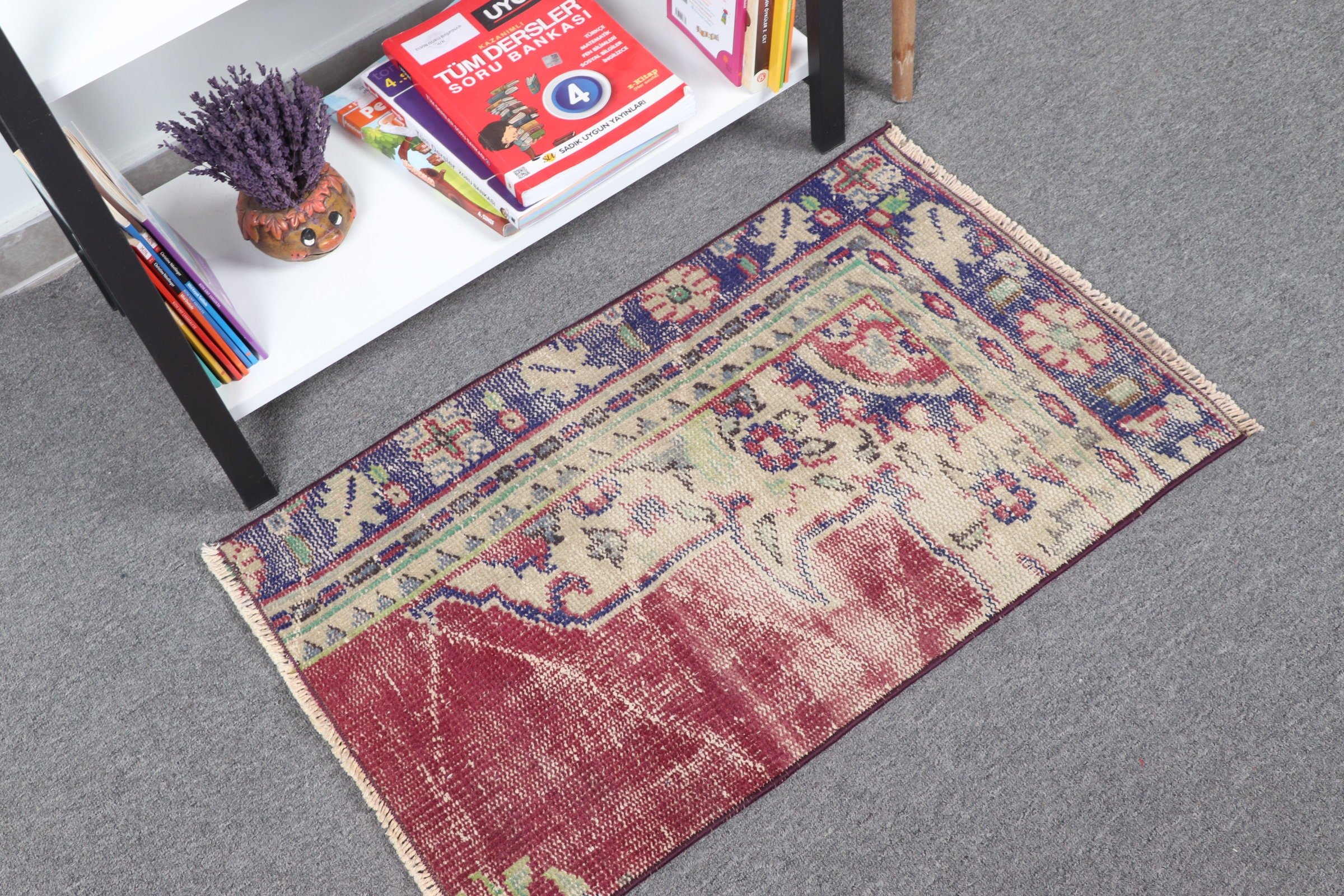 Purple Oriental Rug, Turkish Rug, Antique Rugs, Kitchen Rugs, 1.6x2.6 ft Small Rugs, Wall Hanging Rug, Vintage Rug, Home Decor Rugs
