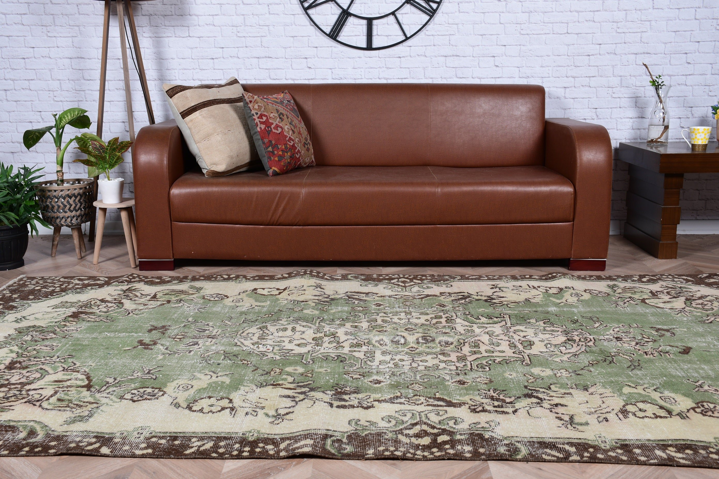 Yün Halılar, Mutfak Halısı, Yeşil Yatak Odası Halıları, Vintage Halı, Salon Halıları, Yemek Odası Halıları, Oturma Odası Halısı, Türk Halısı, 5x10 ft Büyük Halı