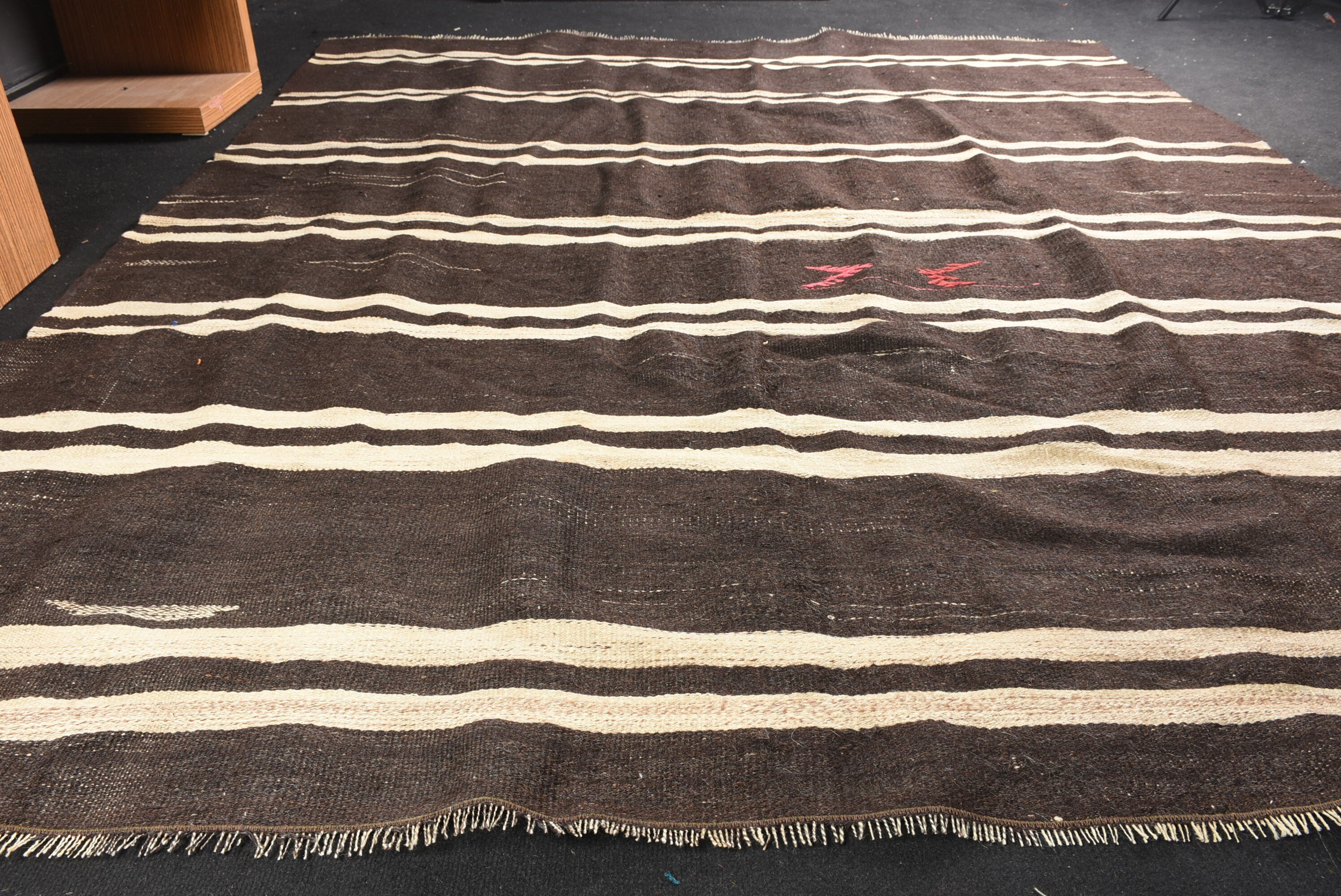 7x8.9 ft Büyük Halı, Sanat Halıları, Oturma Odası Halıları, Kilim, Vintage Halı, Yatak Odası Halısı, Anadolu Halısı, Bej Yün Halı, Türk Halısı, Oryantal Halı