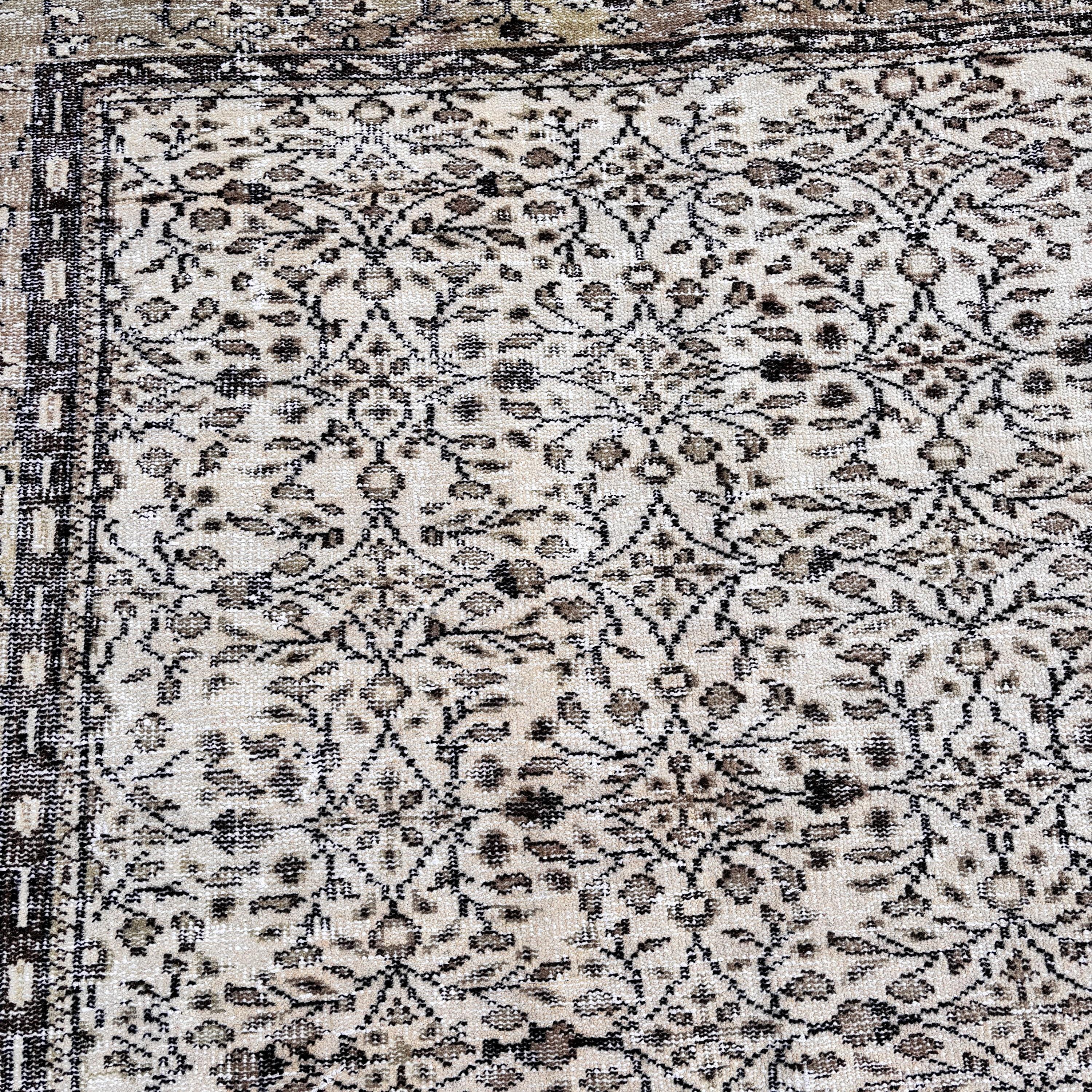 Vintage Dekor Halıları, 5.2x8.8 ft Büyük Halılar, Vintage Halı, Nötr Halı, Salon Halıları, Yün Halıları, Türk Halısı, Büyük Boho Halısı, Yeşil Mutfak Halıları