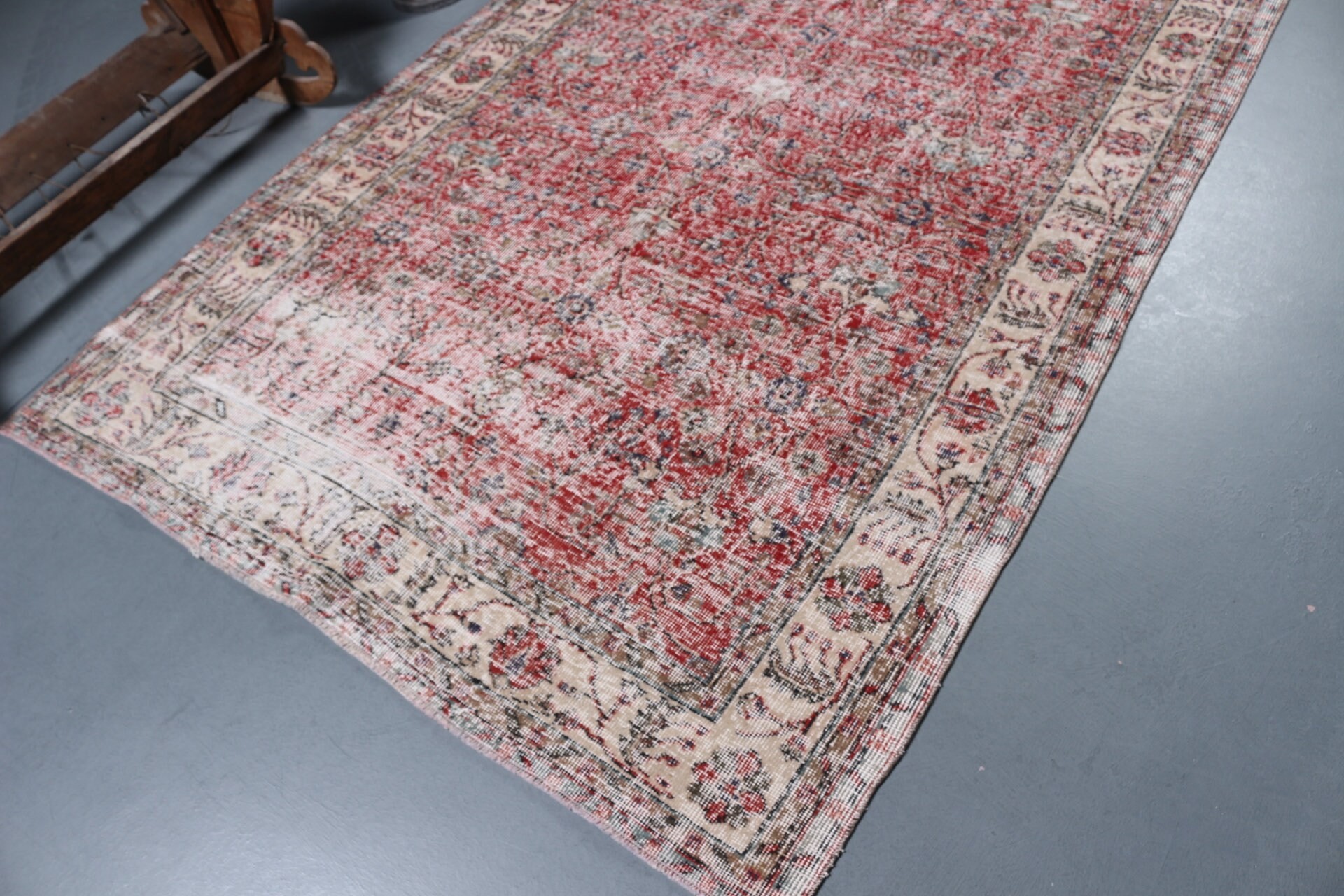 Dining Room Rugs, Hand Woven Rug, Vintage Rug, Wool Rug, 5.2x8.4 ft Large Rug, Turkish Rug, Bedroom Rug, Moroccan Rugs, Red Moroccan Rug