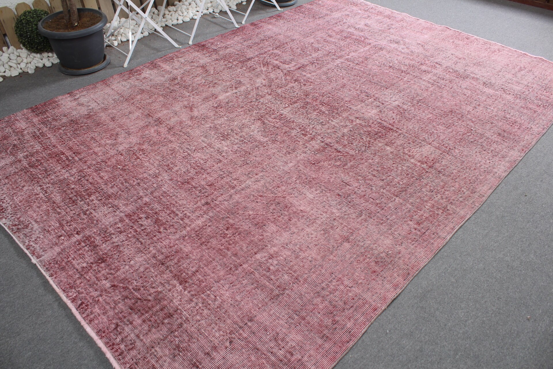 Vintage Rug, Dining Room Rug, Oriental Rug, 7.1x10.5 ft Oversize Rug, Anatolian Rugs, Red Anatolian Rugs, Living Room Rug, Turkish Rug