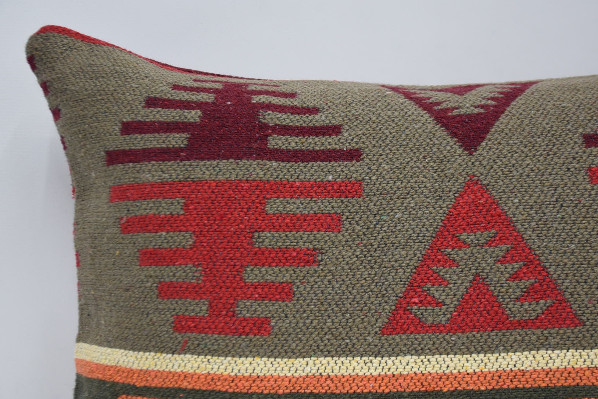 16"x24" Orange Pillow, Interior Designer Pillow, Kilim Pillow, Tribal Pillow Cover, Throw Kilim Pillow, Anatolian Pillow Sham