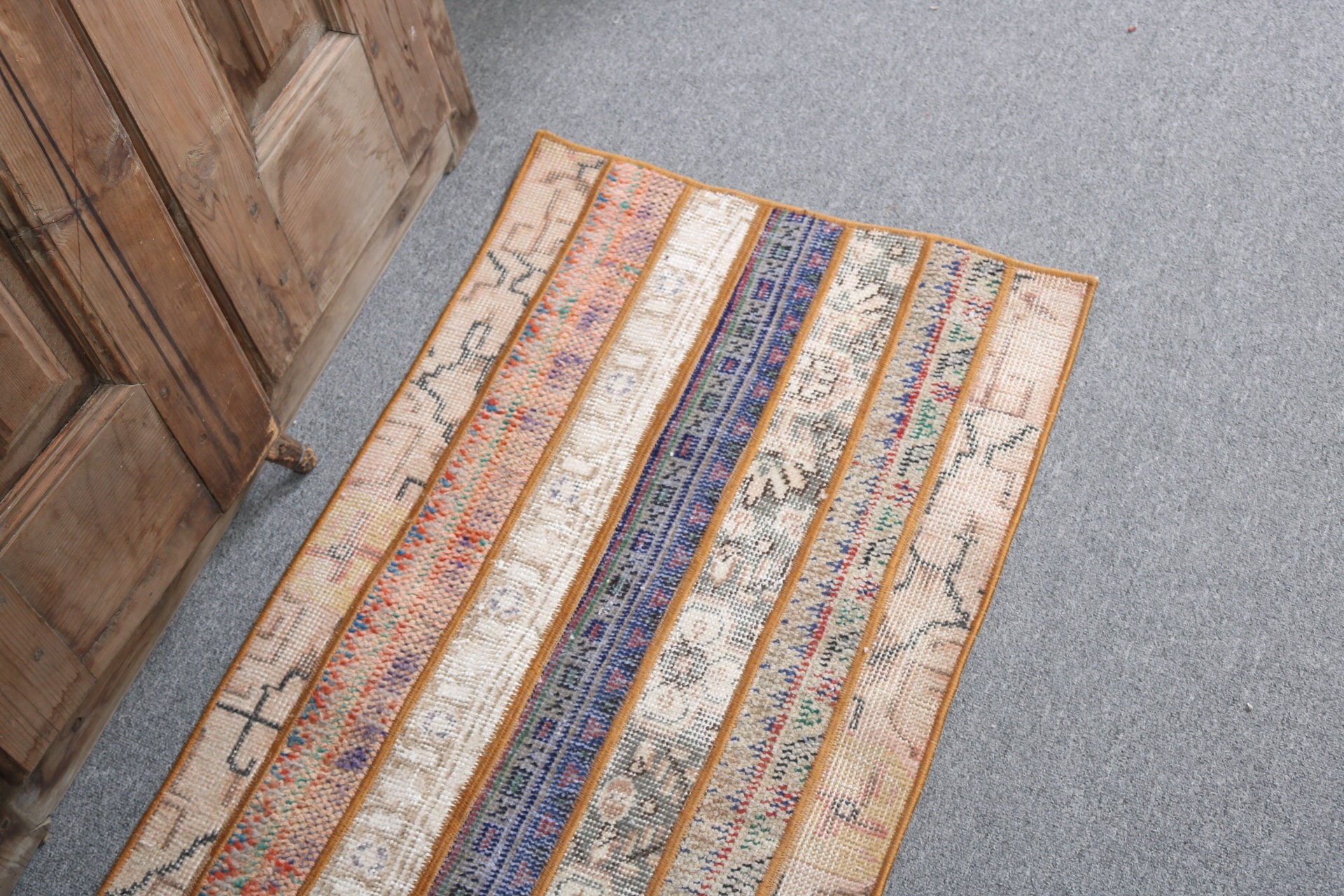 Beige Wool Rugs, Vintage Rugs, Turkish Rug, Small Area Rug, Door Mat Rug, 1.8x3.1 ft Small Rug, Antique Rugs, Boho Rugs