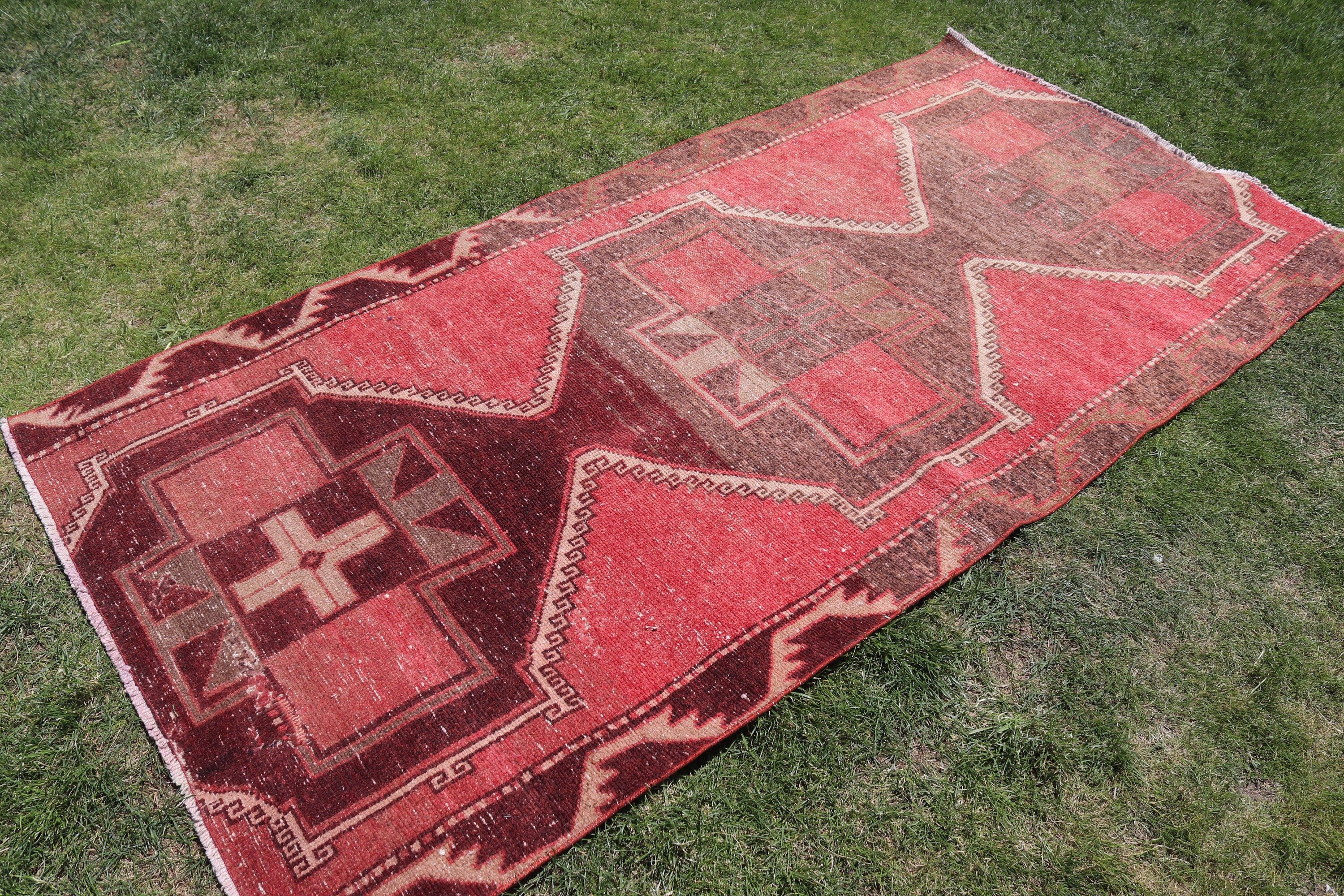 Cool Rugs, Pink  3.9x7.7 ft Area Rug, Turkish Rugs, Vintage Rug, Anatolian Rug, Nursery Rug, Kitchen Rugs, Traditional Rug