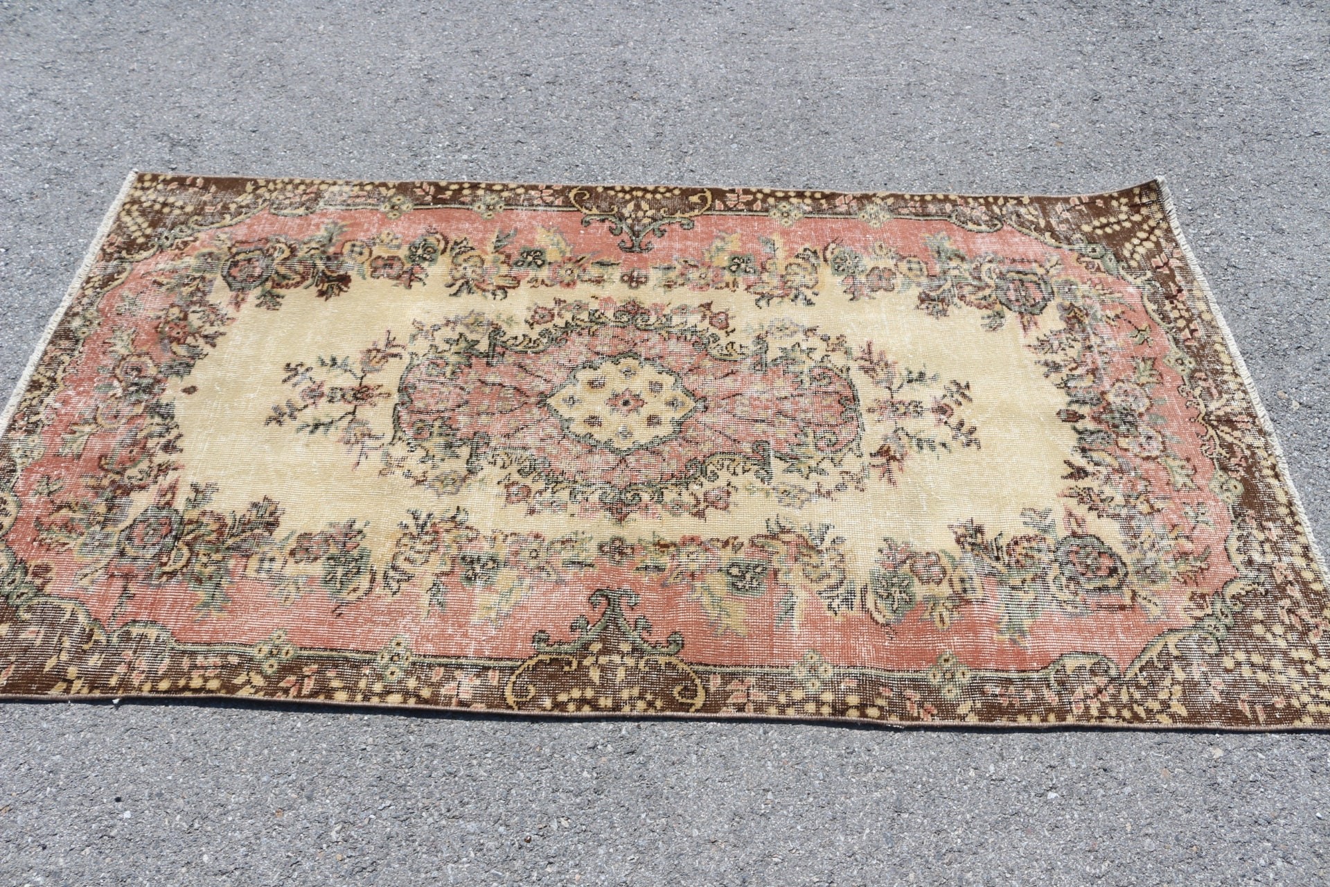 Bedroom Rug, 3.7x6.7 ft Area Rugs, Red Anatolian Rug, Vintage Decor Rugs, Moroccan Rug, Wool Rug, Dining Room Rug, Vintage Rug, Turkish Rug