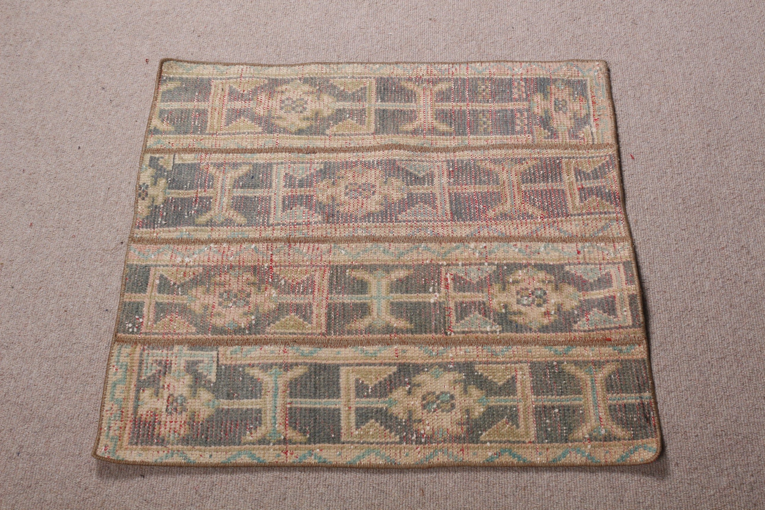 Duvara Asılı Halı, Boho Halı, 2,5x2,8 ft Küçük Halılar, Fas Halısı, Yatak Odası Halısı, Kahverengi Yün Halı, Banyo Halıları, Türk Halısı, Vintage Halılar