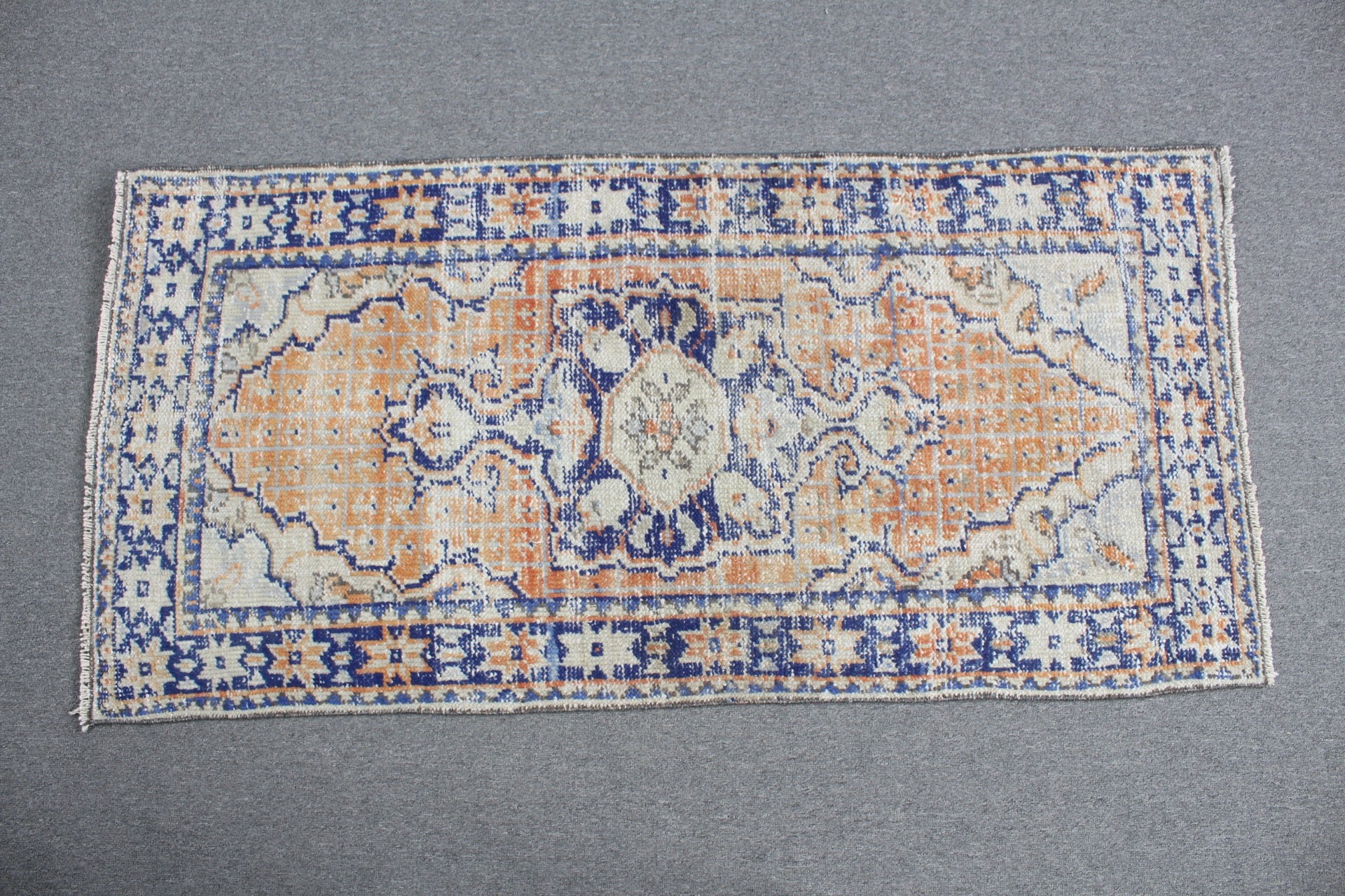 Rugs for Bedroom, 2.3x4.8 ft Small Rug, Cool Rug, Wool Rug, Door Mat Rug, Orange Antique Rugs, Nursery Rugs, Vintage Rugs, Turkish Rug