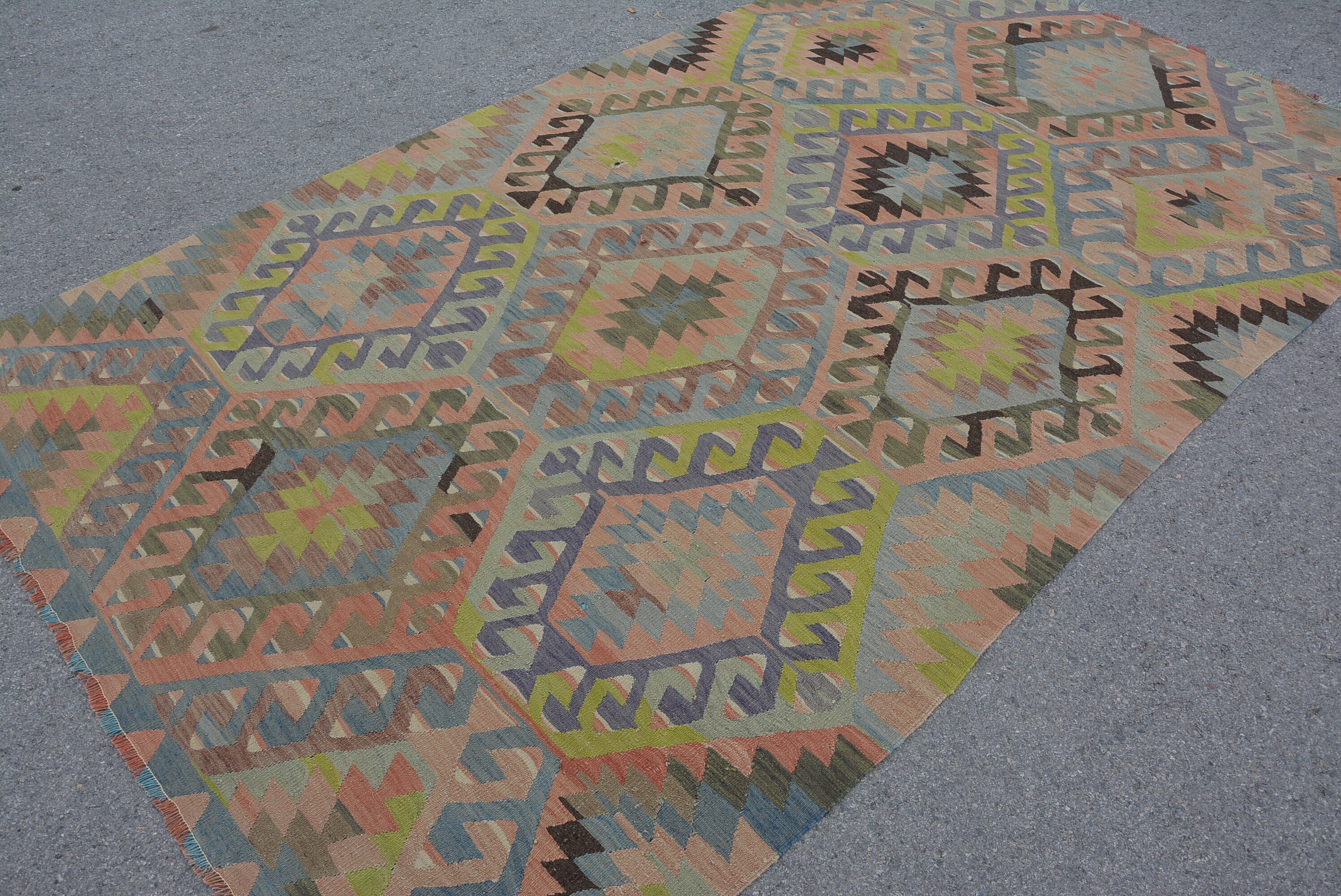 Living Room Rug, Turkish Rug, 5.9x10.2 ft Large Rug, Vintage Rugs, Kitchen Rug, Rugs for Dining Room, Kilim, Salon Rug, Bedroom Rug