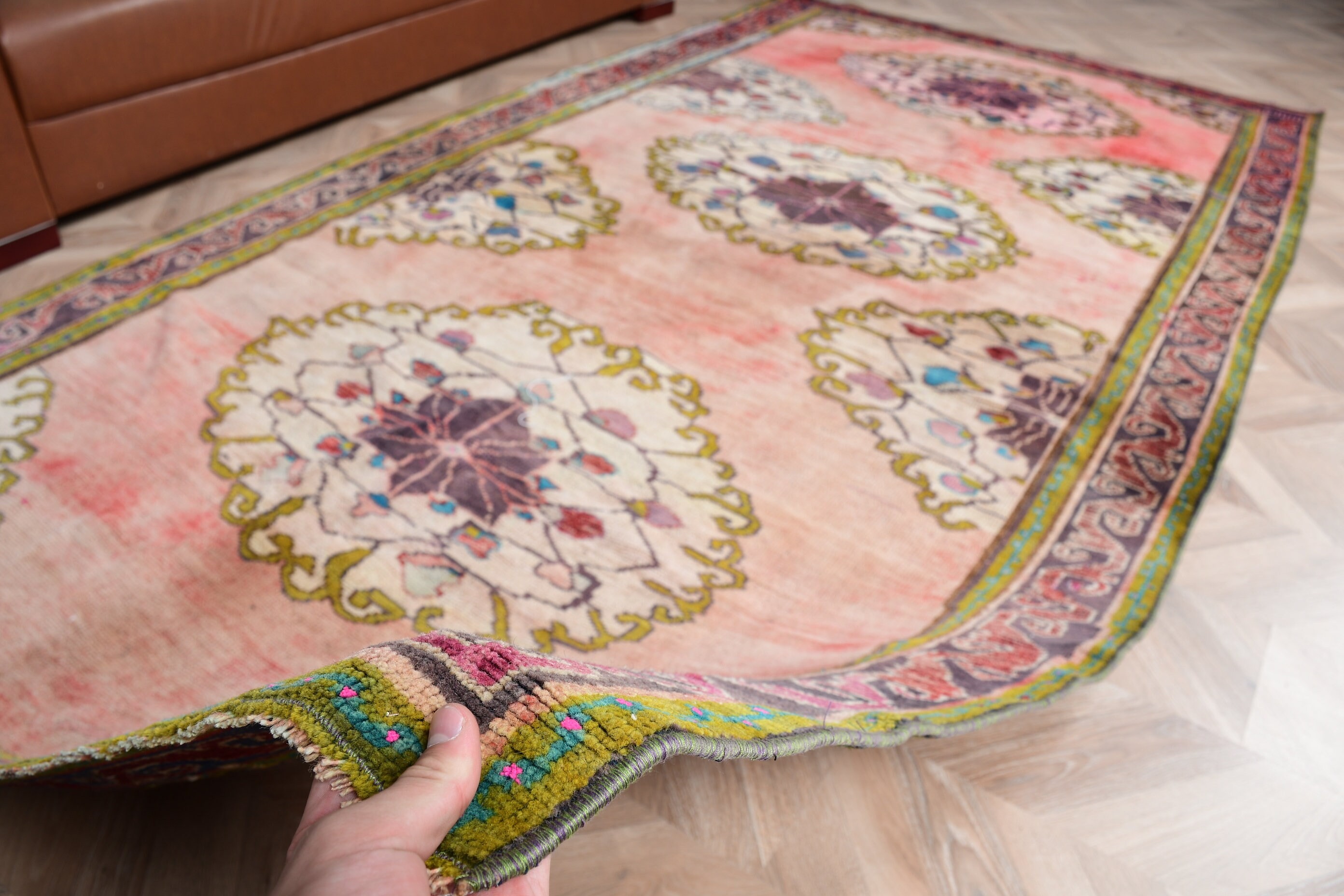 Living Room Rugs, Cute Rug, 5.3x9.9 ft Large Rug, Kitchen Rug, Turkish Rug, Vintage Rug, Pink Oriental Rugs, Dining Room Rug