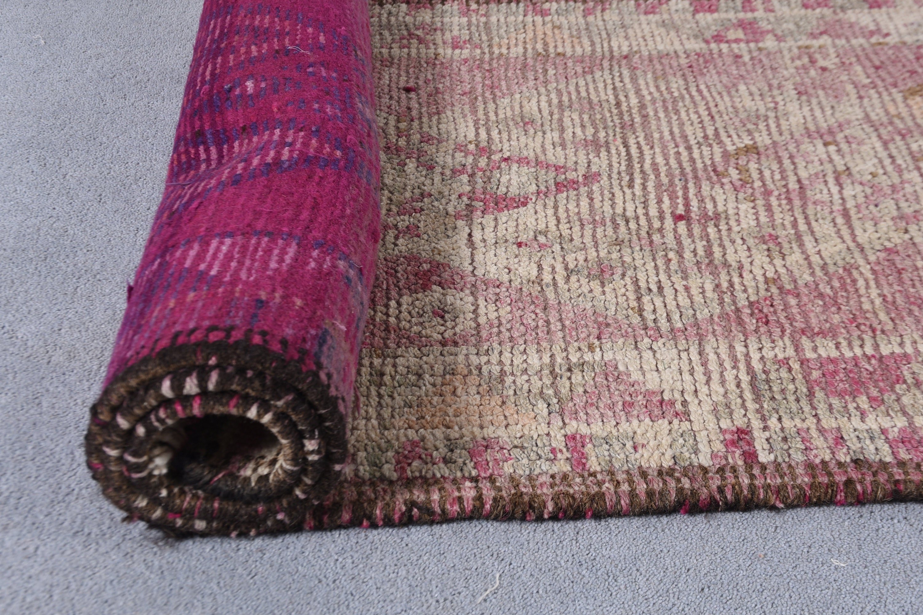 Bedroom Rugs, Turkish Rug, Pink  3x13.5 ft Runner Rug, Tribal Rug, Vintage Rug, Rugs for Runner, Home Decor Rug, Corridor Rug