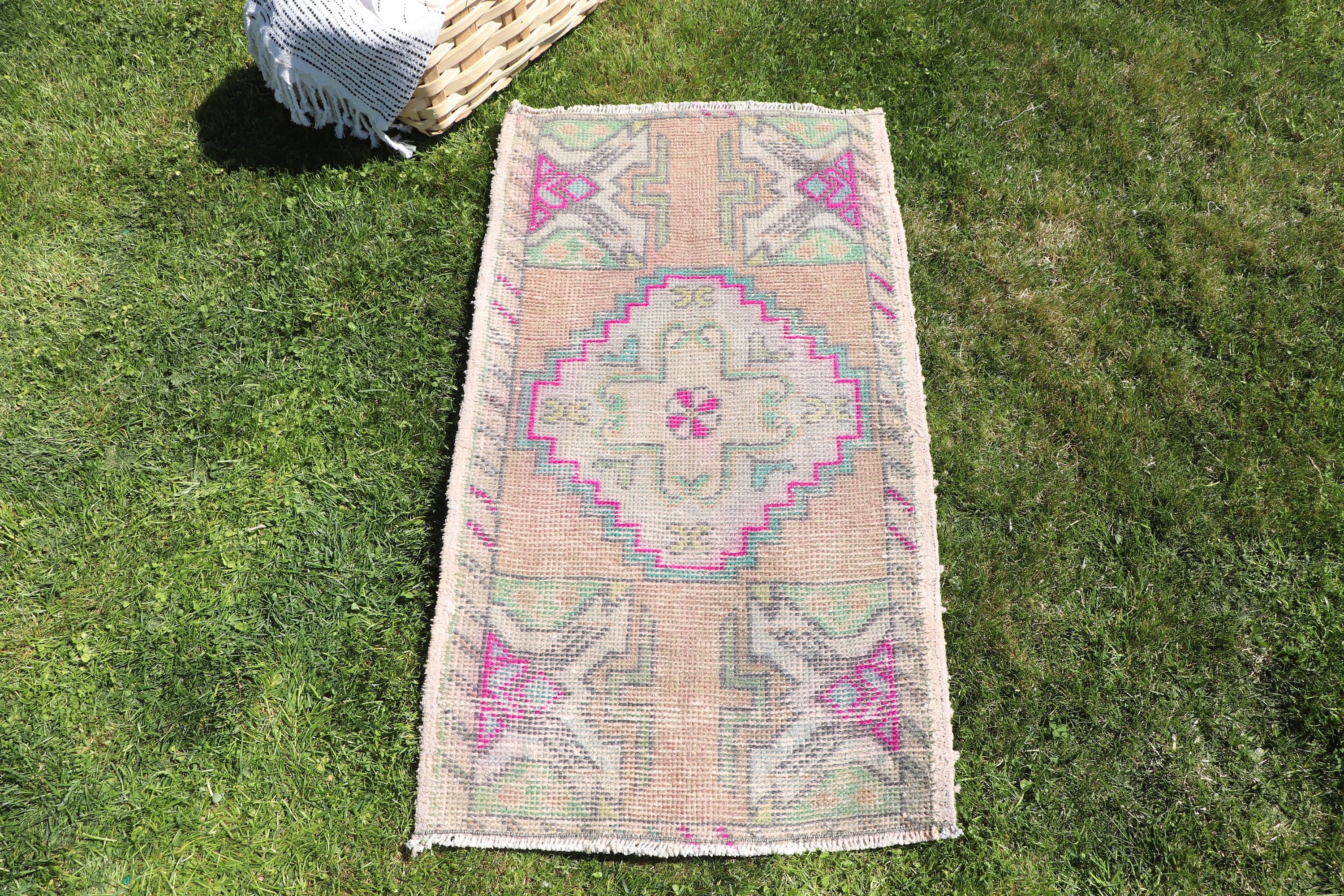 Küçük Boho Halılar, Türk Halıları, Turuncu Mutfak Halısı, Düz Dokuma Halı, 1,7x3 ft Küçük Halılar, Duvara Asılı Halı, Nötr Halılar, Vintage Halılar