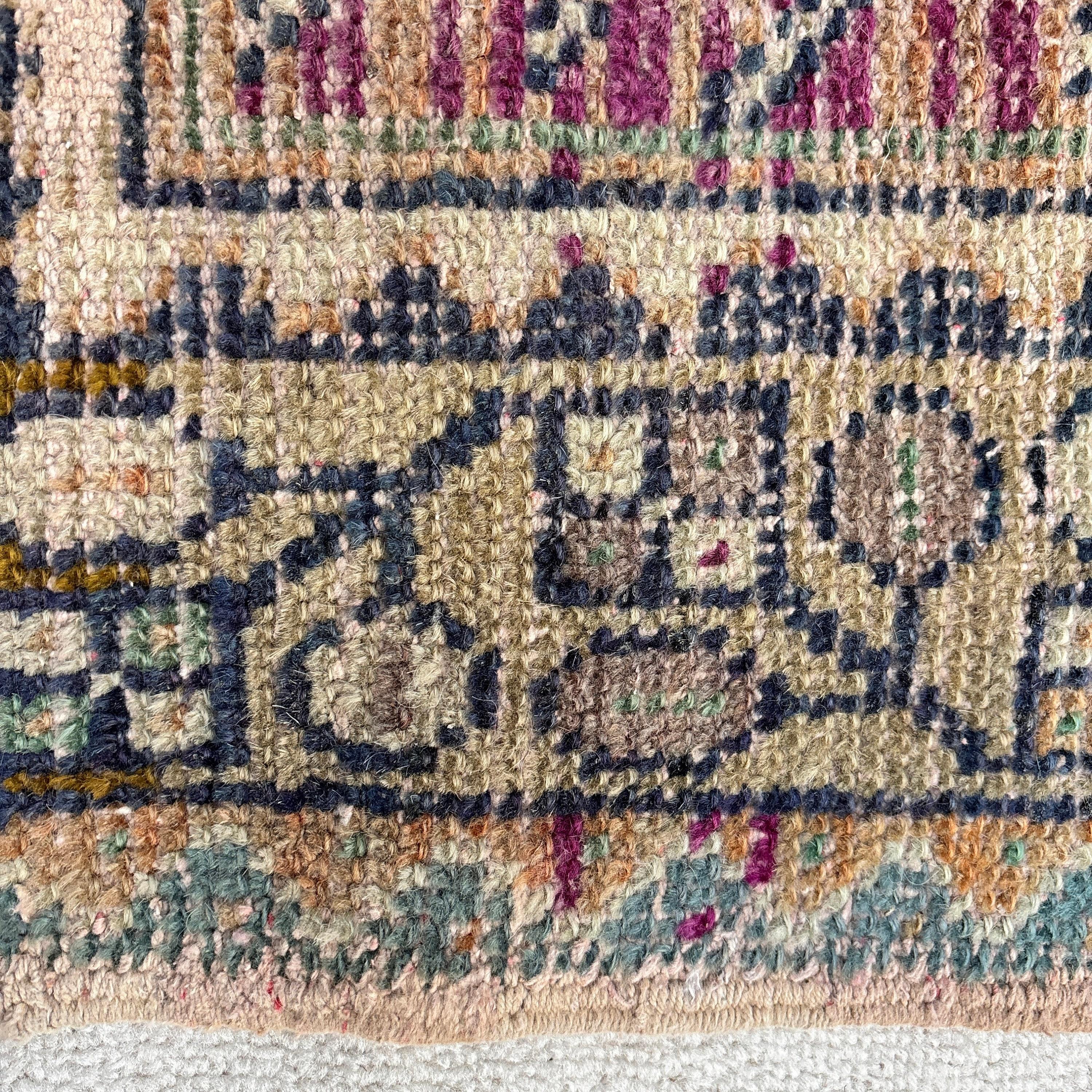 2x3,3 ft Küçük Halı, Lüks Halılar, Küçük Boho Halı, Türk Halıları, Vintage Halılar, Banyo Halıları, Yer Halısı, Mutfak Halıları, Mor Oryantal Halılar