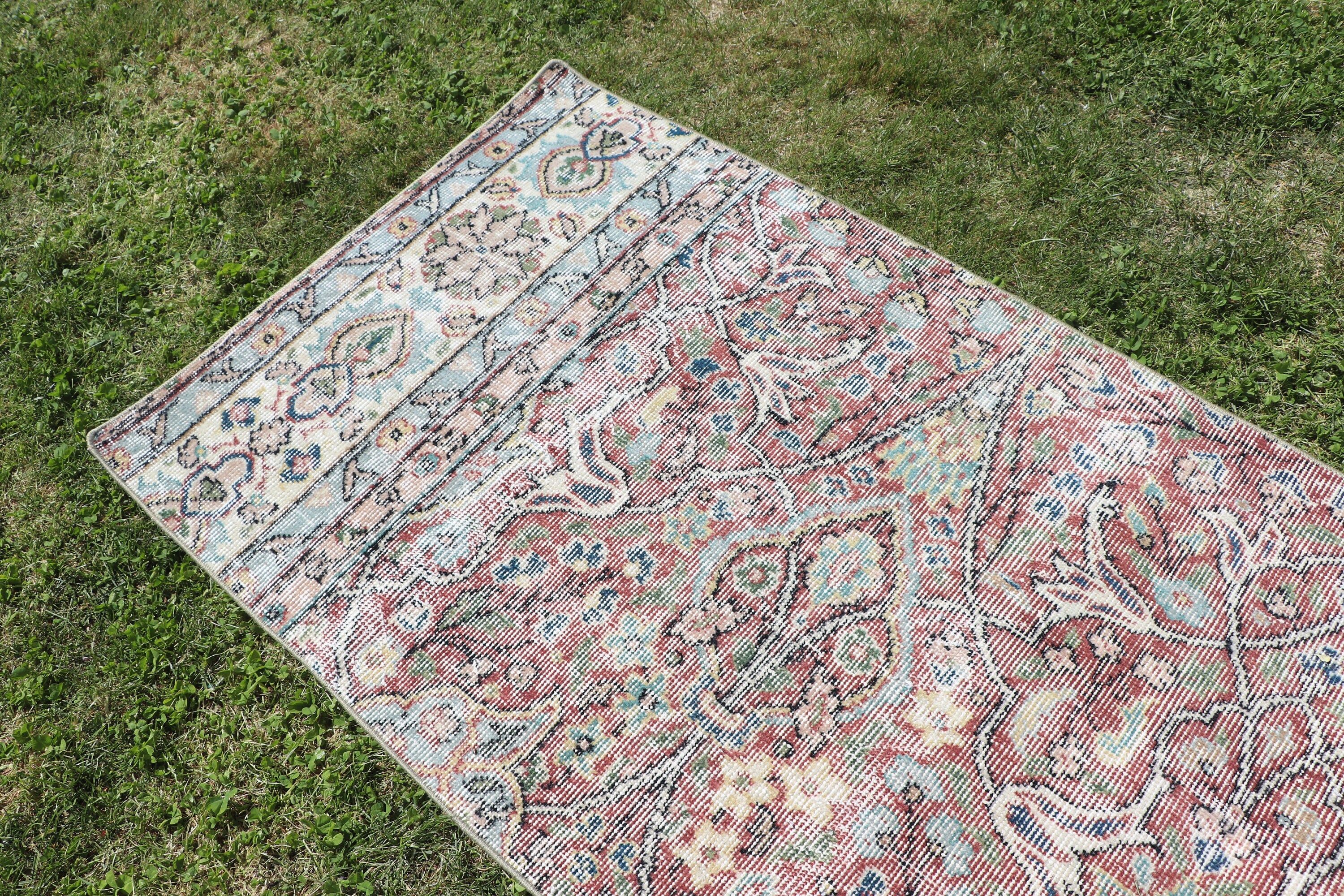 Mavi Fas Halısı, Türk Halıları, 2.3x6.7 ft Runner Halıları, Oryantal Halı, Ev Dekorasyonu Halısı, Vintage Runner Halıları, Vintage Halı, Merdiven Halısı