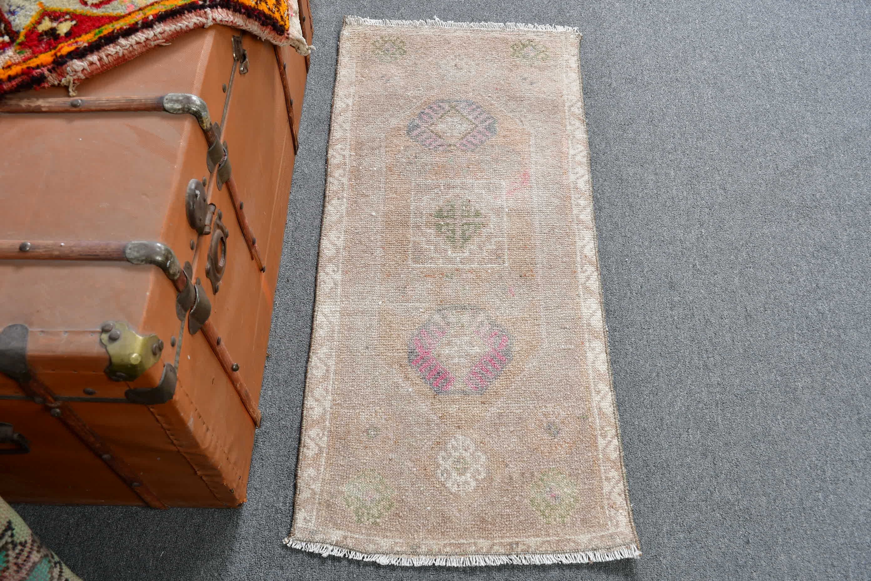 Banyo Halısı, Yün Banyo Paspas Halıları, 1.6x3.4 ft Küçük Halı, Türk Halıları, Havalı Halı, Vintage Halı, Banyo Halıları, Yatak Odası Halısı, Mutfak Halısı