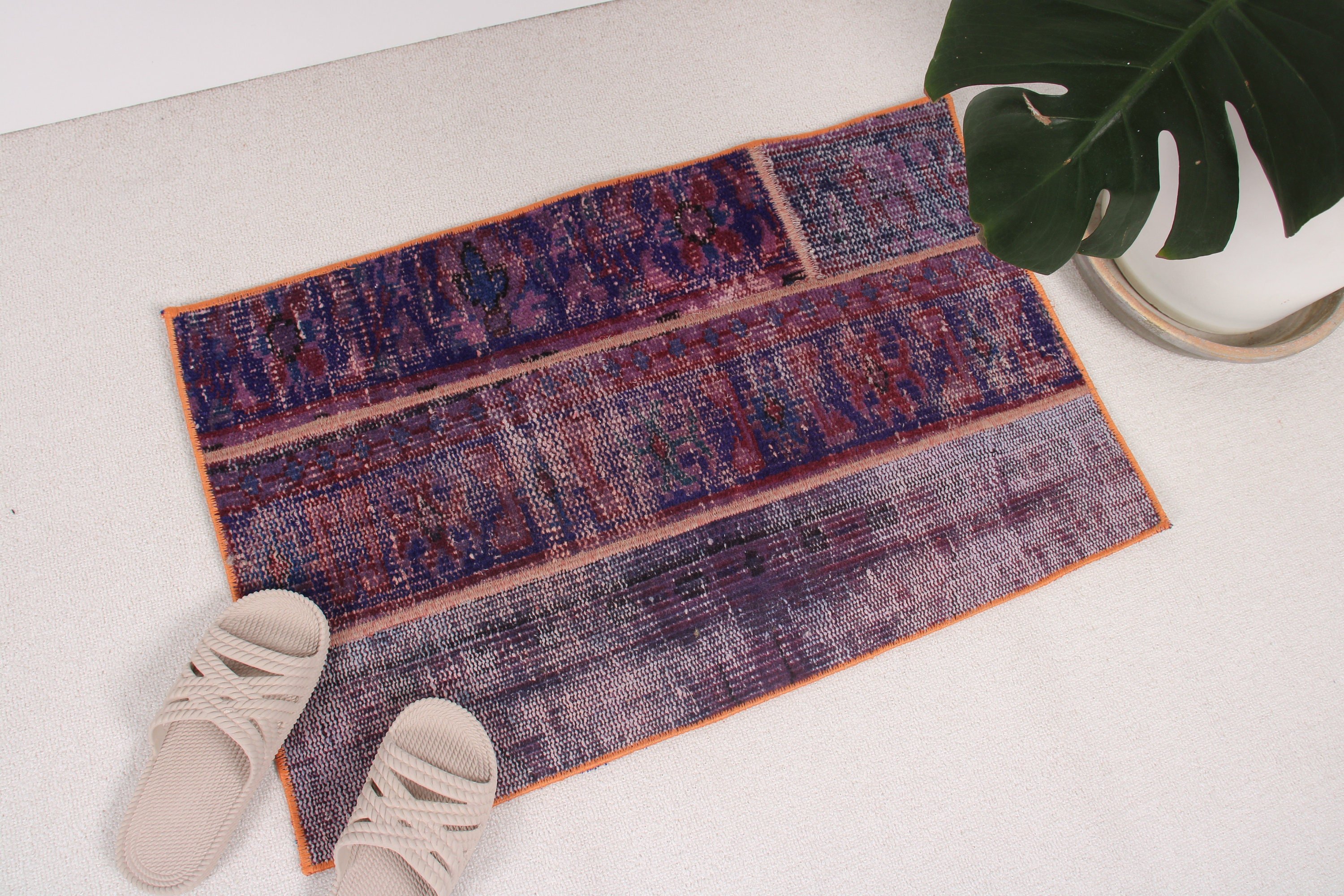 Boho Rugs, Vintage Rugs, Kitchen Rug, Rugs for Bedroom, Bath Rugs, 1.6x2.6 ft Small Rugs, Turkish Rugs, Purple Geometric Rug, Luxury Rugs