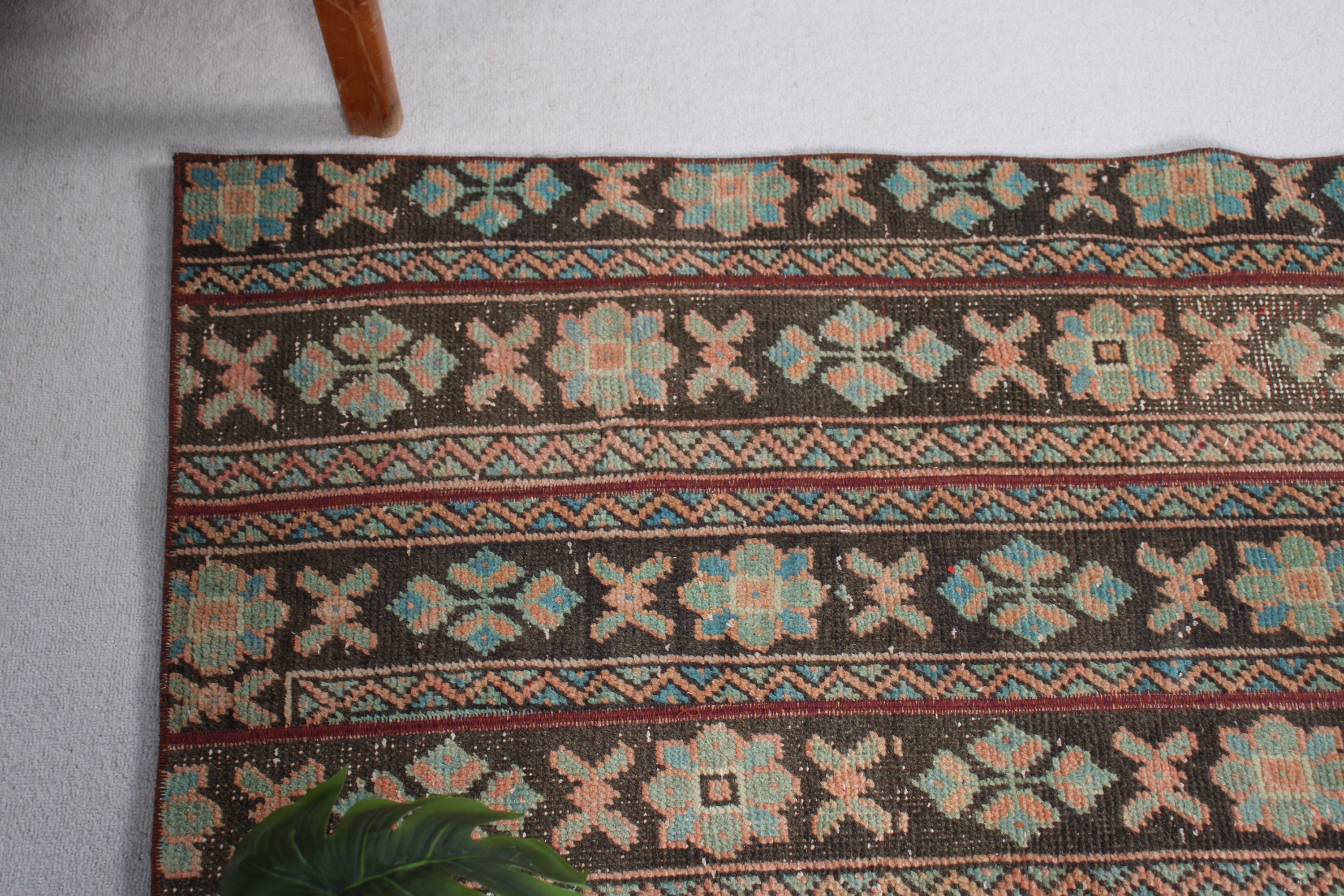 2.2x5 ft Küçük Halı, Siyah Düz Dokuma Halılar, Kapı Paspası Halıları, Ev Dekorasyonu Halısı, Etnik Halı, Türk Halıları, Vintage Halılar, Çocuk Halısı, Nötr Halılar