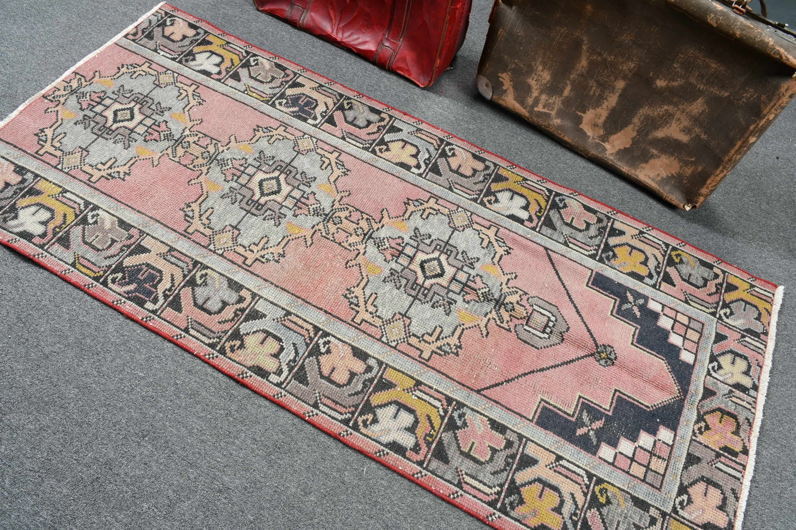 Nursery Rug, Rugs for Bedroom, Oushak Rug, Vintage Rug, Turkish Rug, Entry Rug, 2.9x6.3 ft Accent Rug, Moroccan Rugs, Pink Floor Rug