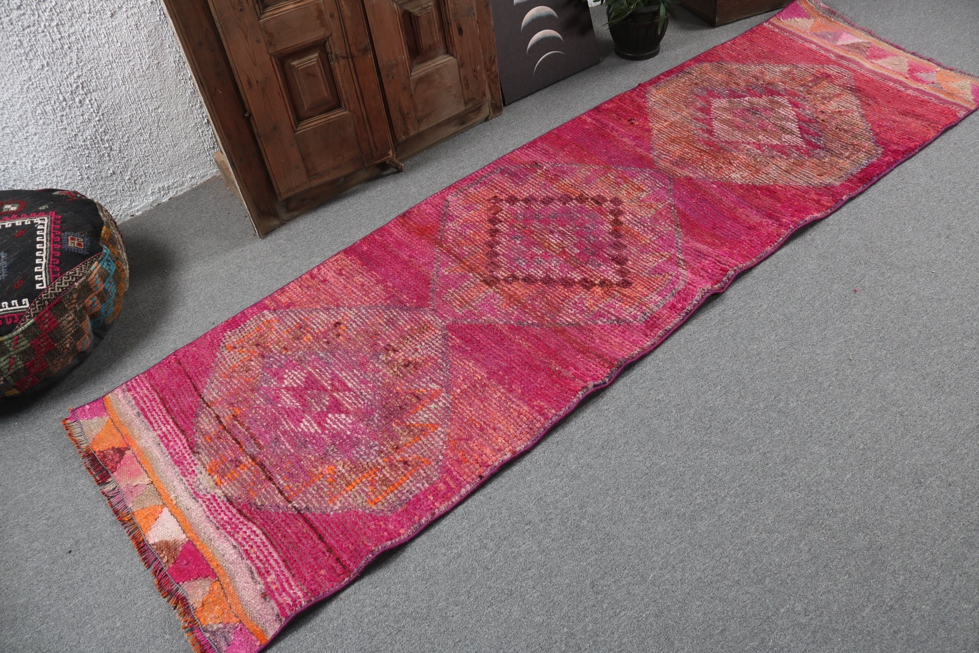 Pink Flatweave Rugs, Rugs for Corridor, Vintage Runner Rugs, Antique Rug, 2.6x8.6 ft Runner Rug, Turkish Rug, Vintage Rugs, Handwoven Rugs