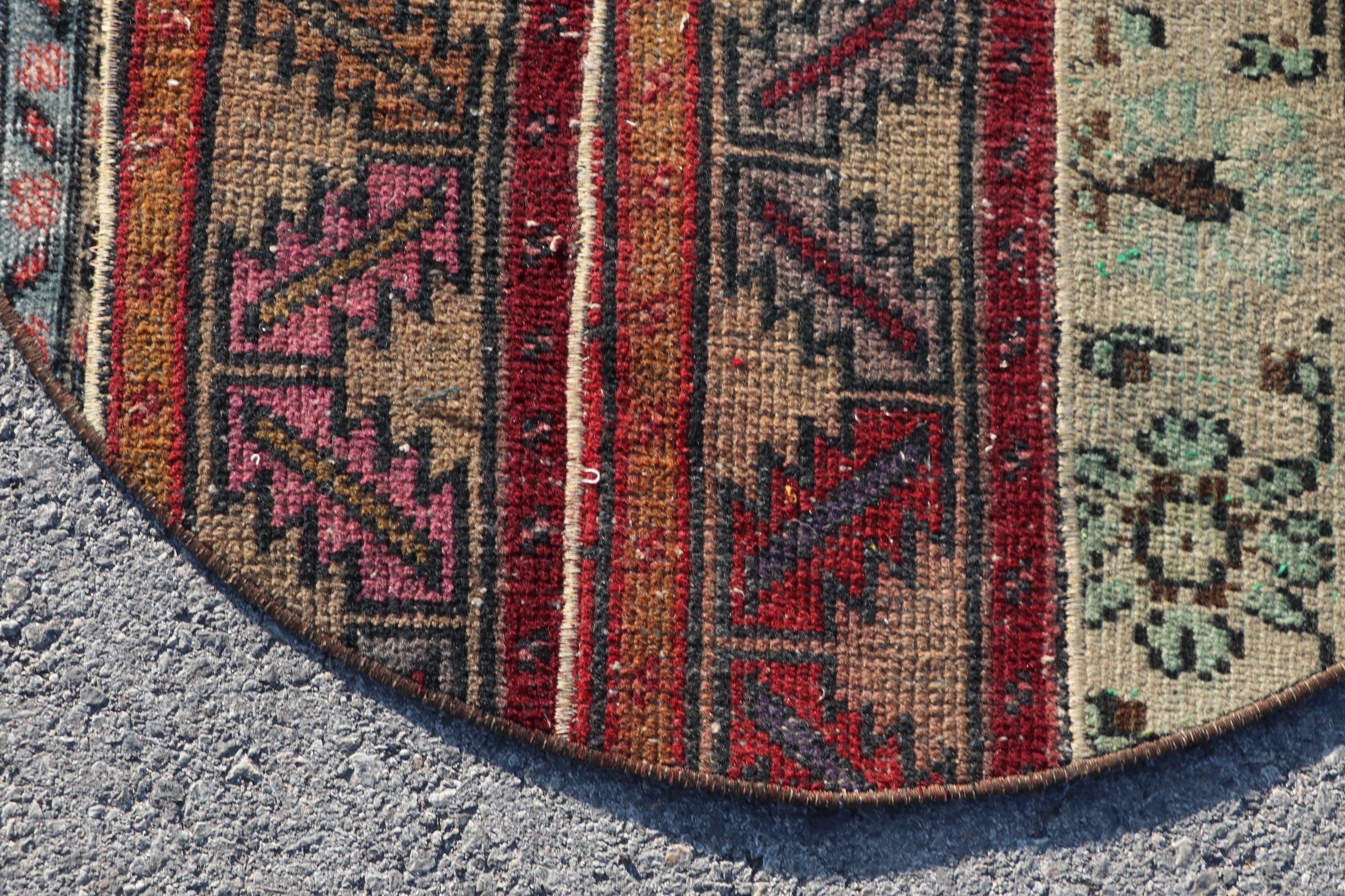 Wall Hanging Rugs, Kitchen Rug, Bedroom Rug, Orange Antique Rug, Turkish Rugs, Flatweave Rug, 2.7x2.6 ft Small Rugs, Entry Rug, Vintage Rug