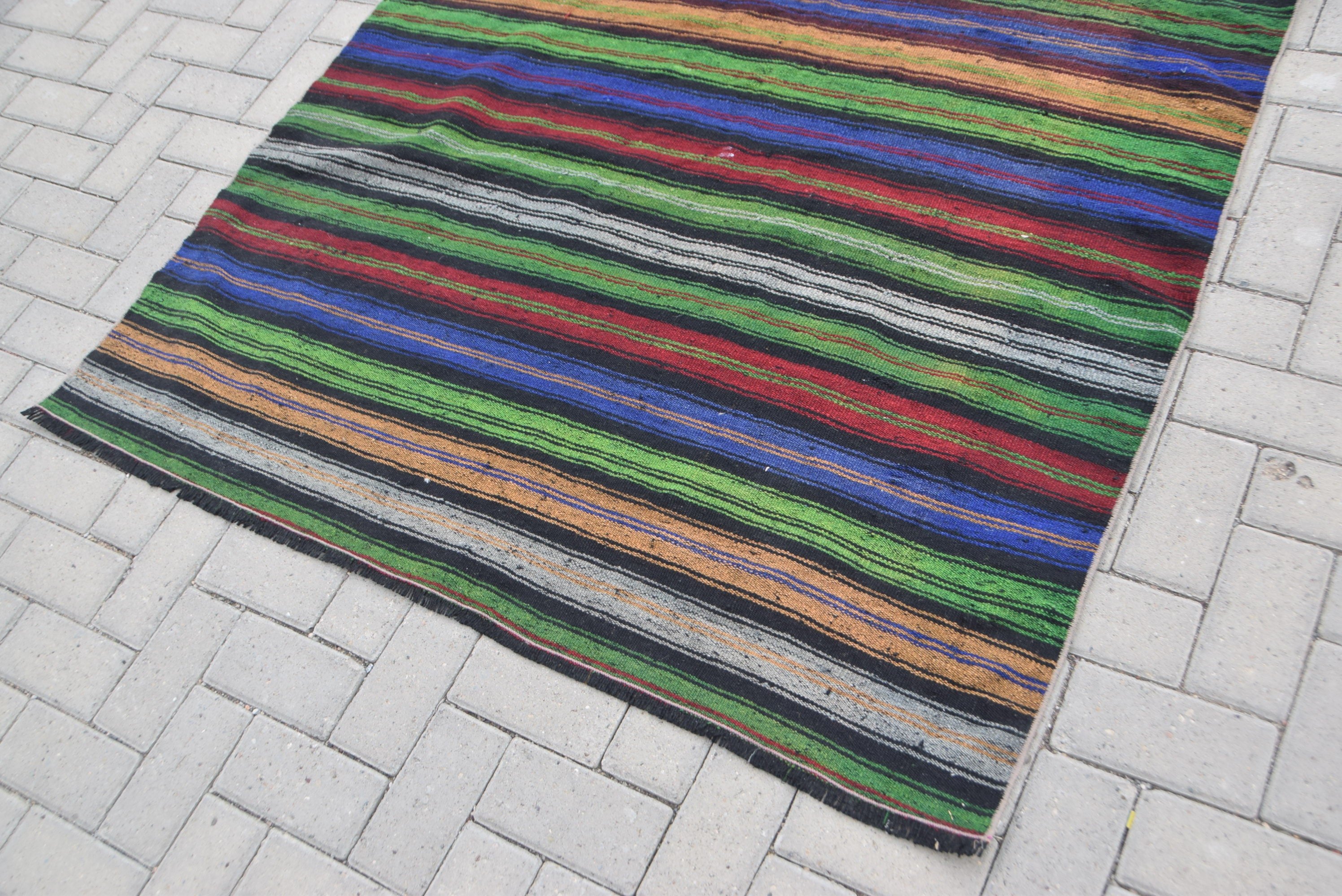 Bedroom Rug, 4.7x4.2 ft Accent Rug, Old Rug, Nursery Rug, Kilim, Kitchen Rugs, Oriental Rug, Turkish Rugs, Vintage Rug, Green Moroccan Rugs