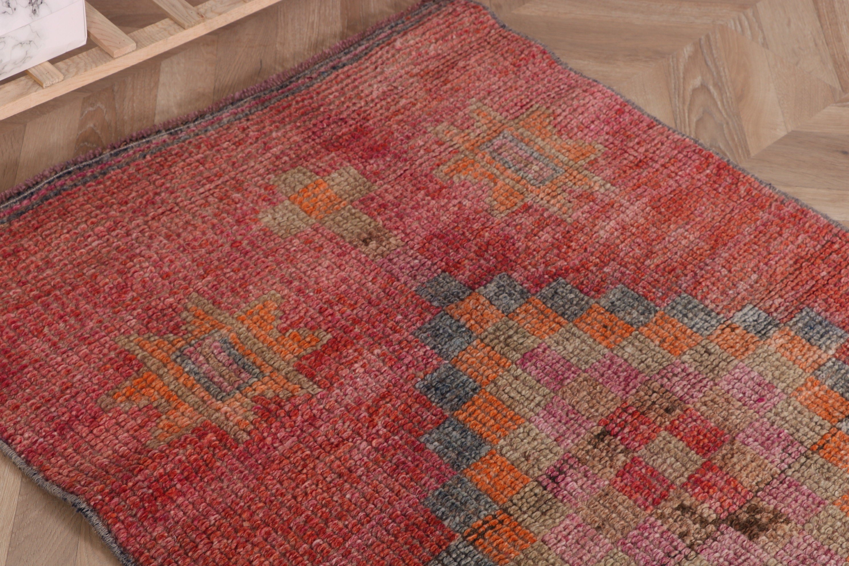 Yatak Odası Halısı, 2.9x8.5 ft Runner Halısı, Vintage Halılar, Koridor Halıları, Türk Halıları, Vintage Runner Halıları, Pembe Oryantal Halı, Fas Halısı