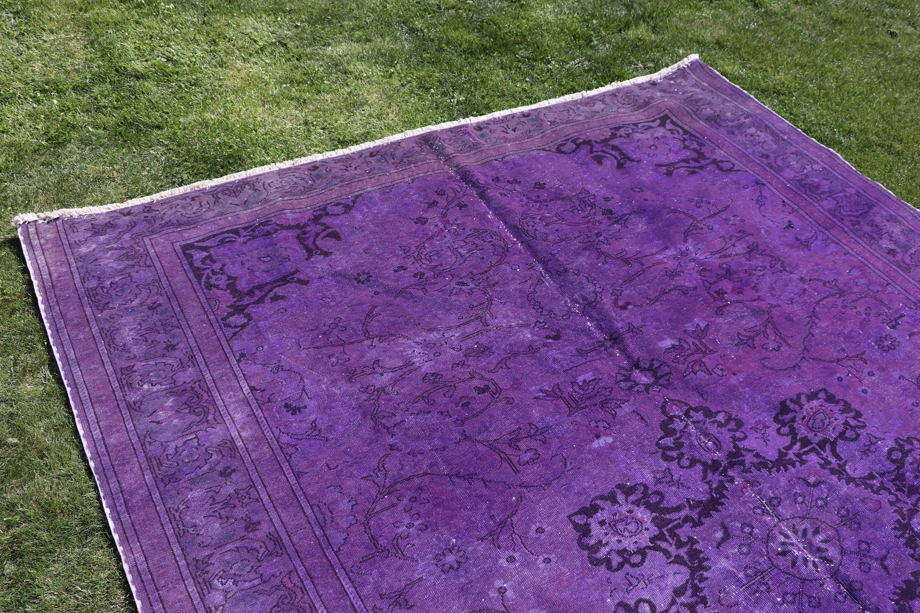 6.7x8.9 ft Large Rug, Vintage Rugs, Bedroom Rugs, Home Decor Rugs, Living Room Rug, Large Boho Rugs, Purple Statement Rugs, Turkish Rugs