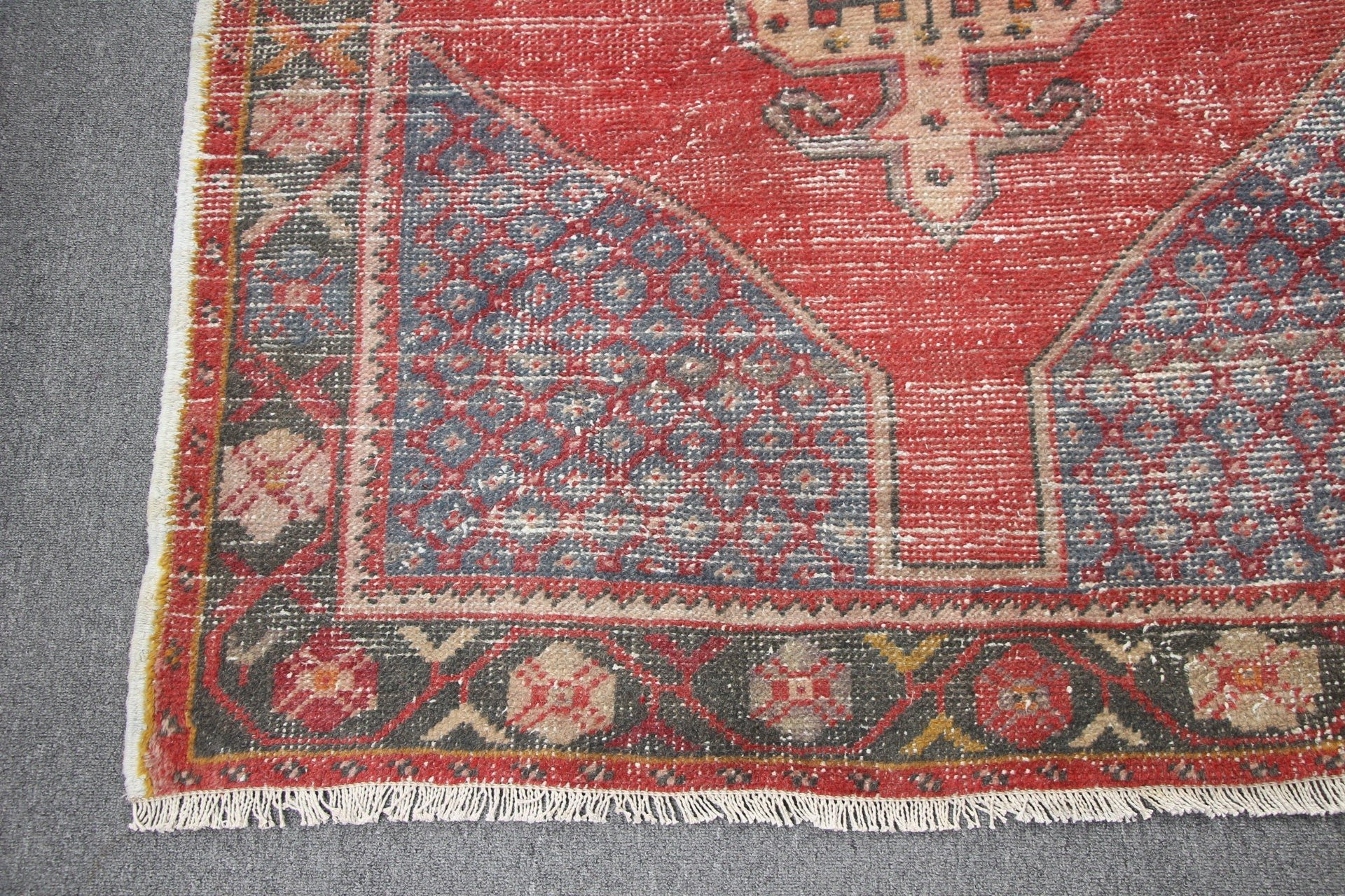 Indoor Rug, Oriental Rug, Floor Rug, Rugs for Kitchen, Vintage Rug, Turkish Rug, Moroccan Rug, Pale Rugs, 4x8.2 ft Area Rug, Red Cool Rug