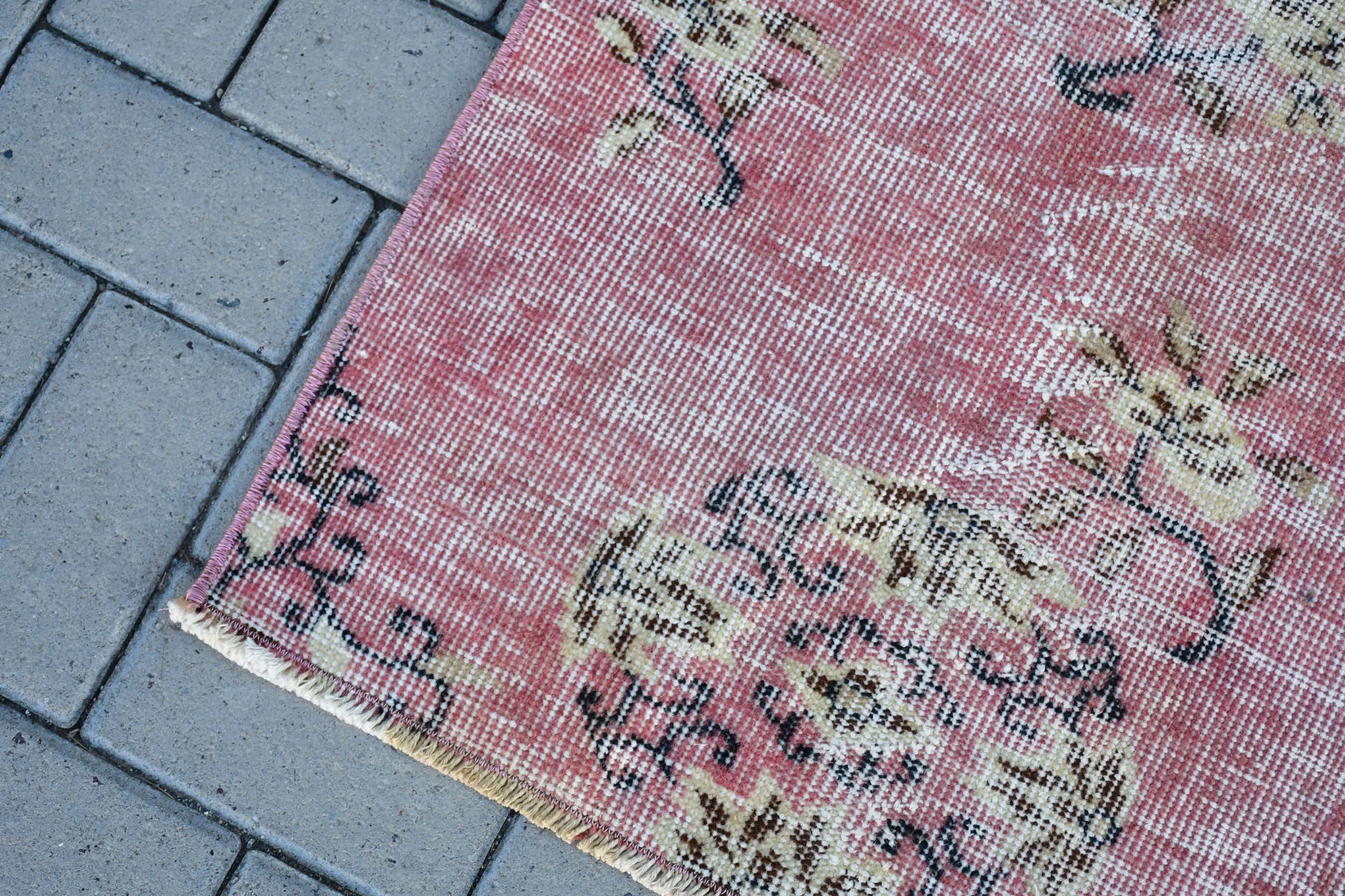 Floor Rug, Rugs for Kitchen, 3.8x5.6 ft Accent Rug, Home Decor Rug, Kitchen Rug, Pink Oushak Rug, Vintage Rug, Entry Rugs, Turkish Rug