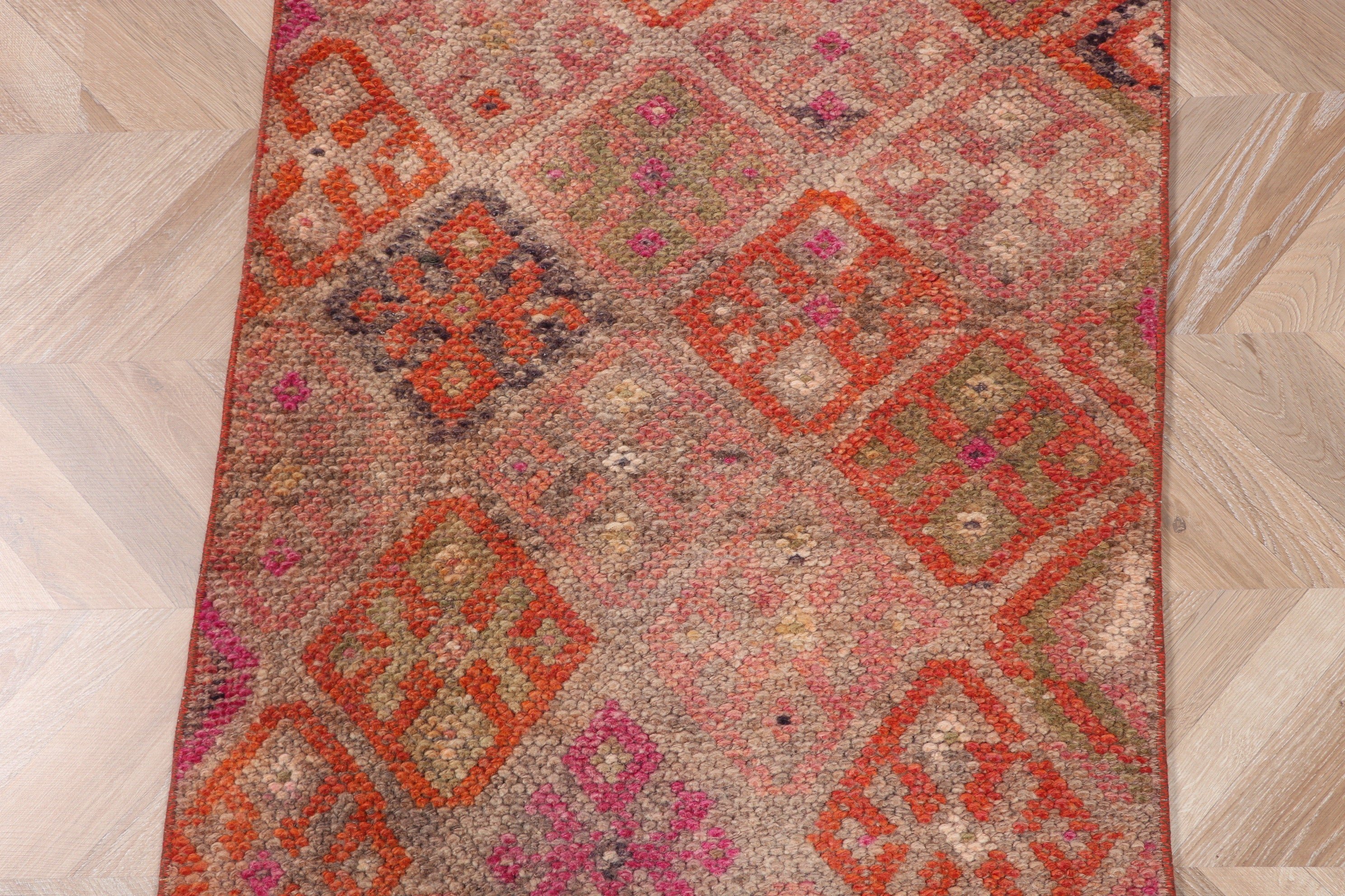 Home Decor Rugs, Kitchen Rug, Vintage Runner Rug, Vintage Rugs, Turkish Rug, 2.3x12.3 ft Runner Rug, Orange Anatolian Rugs, Office Rug