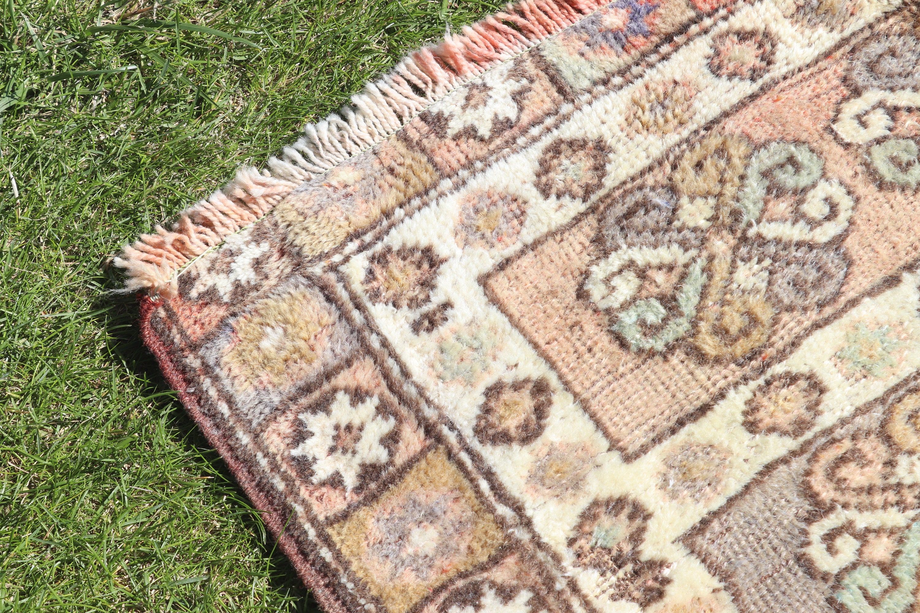 Turkish Rugs, Oriental Rugs, Small Boho Rug, Vintage Rugs, Brown  2.5x3.6 ft Small Rug, Wall Hanging Rugs, Luxury Rugs