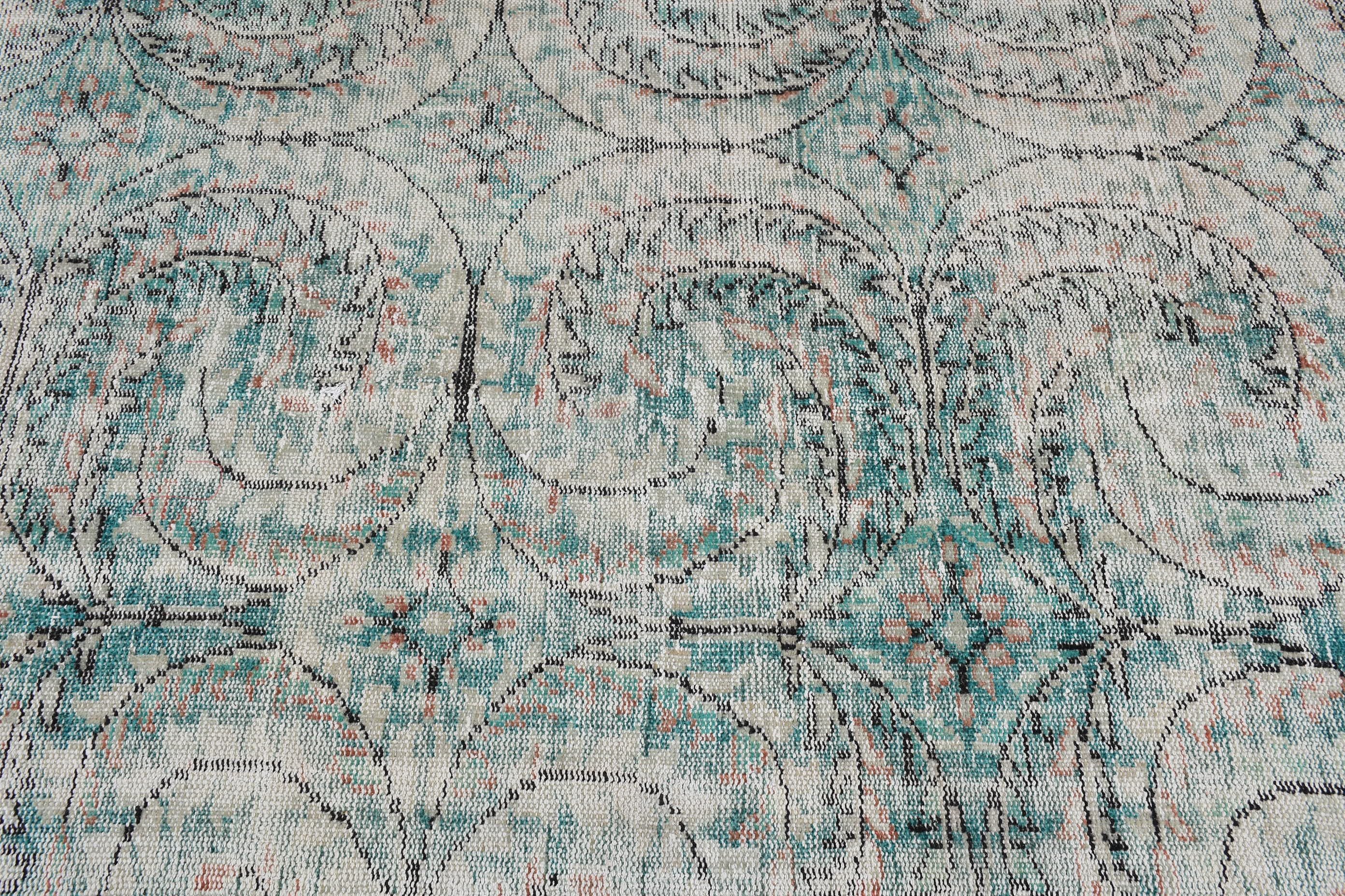 Parlak Halılar, Yeşil 5.3x8.2 ft Büyük Halılar, Mutfak Halısı, Türk Halıları, Vintage Halılar, Anadolu Halısı, Yemek Odası Halısı, Salon Halıları