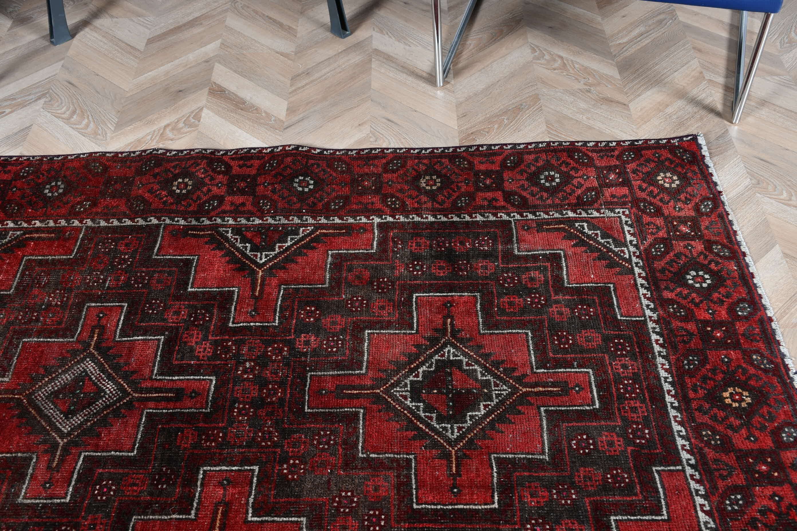 Turkish Rug, Home Decor Rug, Vintage Rug, 4.1x7.3 ft Area Rug, Rugs for Floor, Floor Rug, Red Home Decor Rugs, Bedroom Rugs, Kitchen Rug