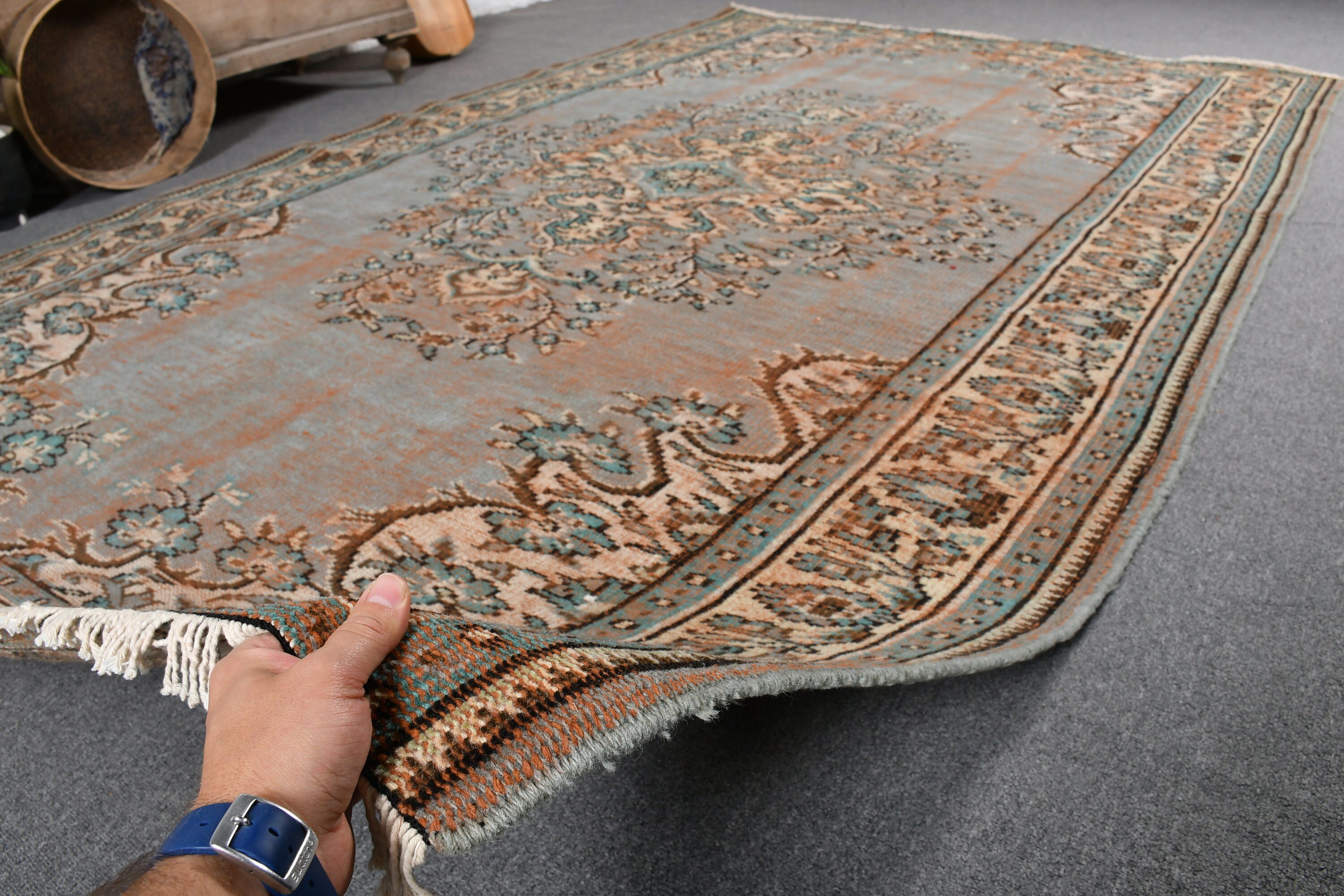 Oturma Odası Halısı, Vintage Halı, Oryantal Halı, Mutfak Halısı, Yemek Odası Halıları, 5.9x9.4 ft Büyük Halı, Yer Halısı, Yeşil Mutfak Halısı, Türk Halıları