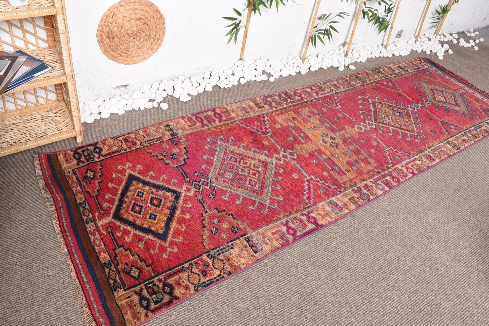 Ev Dekorasyonu Halıları, Vintage Halı, Merdiven Halıları, 3.1x10 ft Runner Halıları, Türk Halısı, Runner Halıları, Yün Halı, Vintage Dekor Halıları, Koridor Halısı