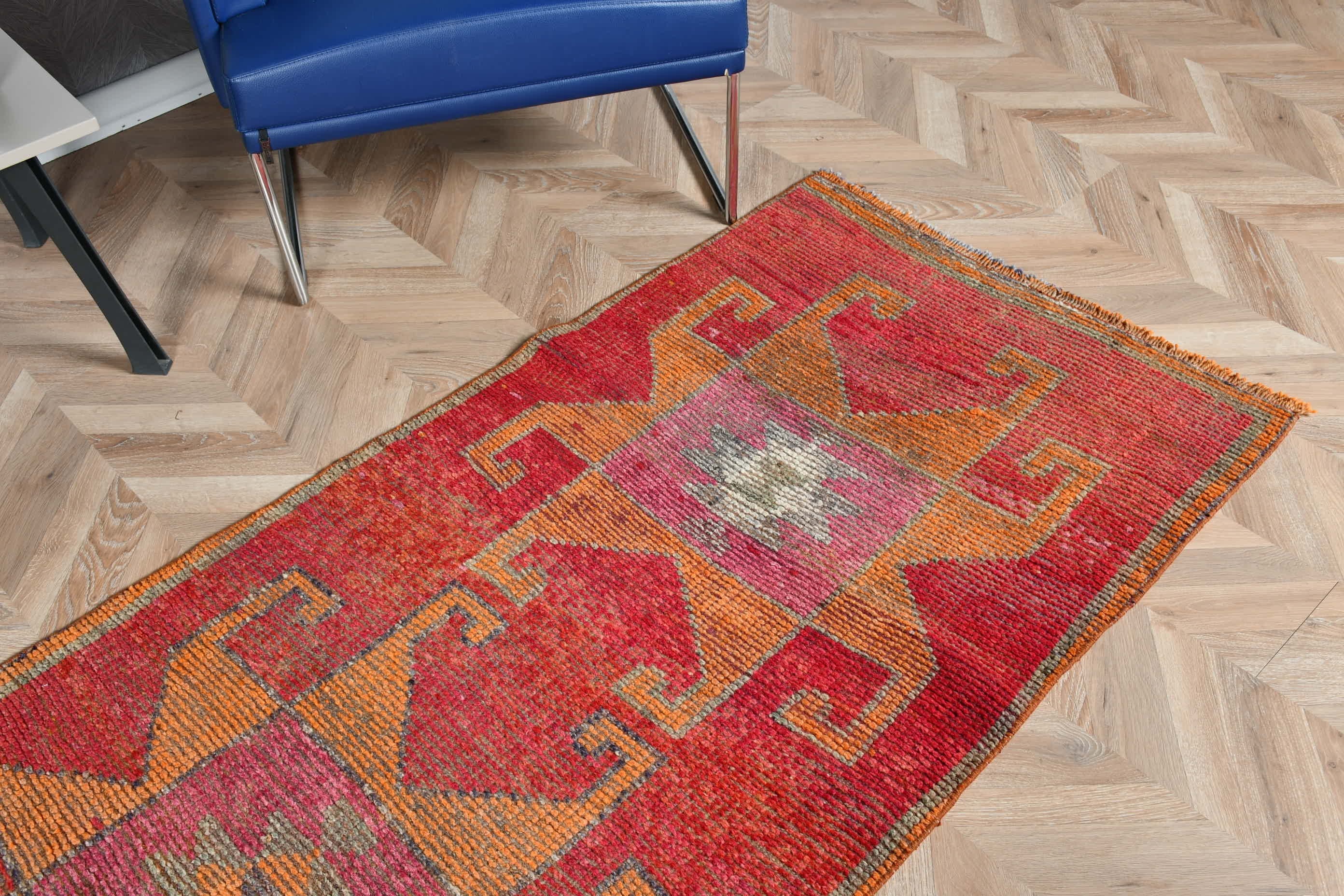 Yer Halıları, Türk Halısı, 2.9x9.4 ft Runner Halısı, Koridor Halıları, Vintage Halılar, Pembe Ev Dekor Halısı, Yatak Odası Halısı, Koridor Halısı, Göçebe Halıları