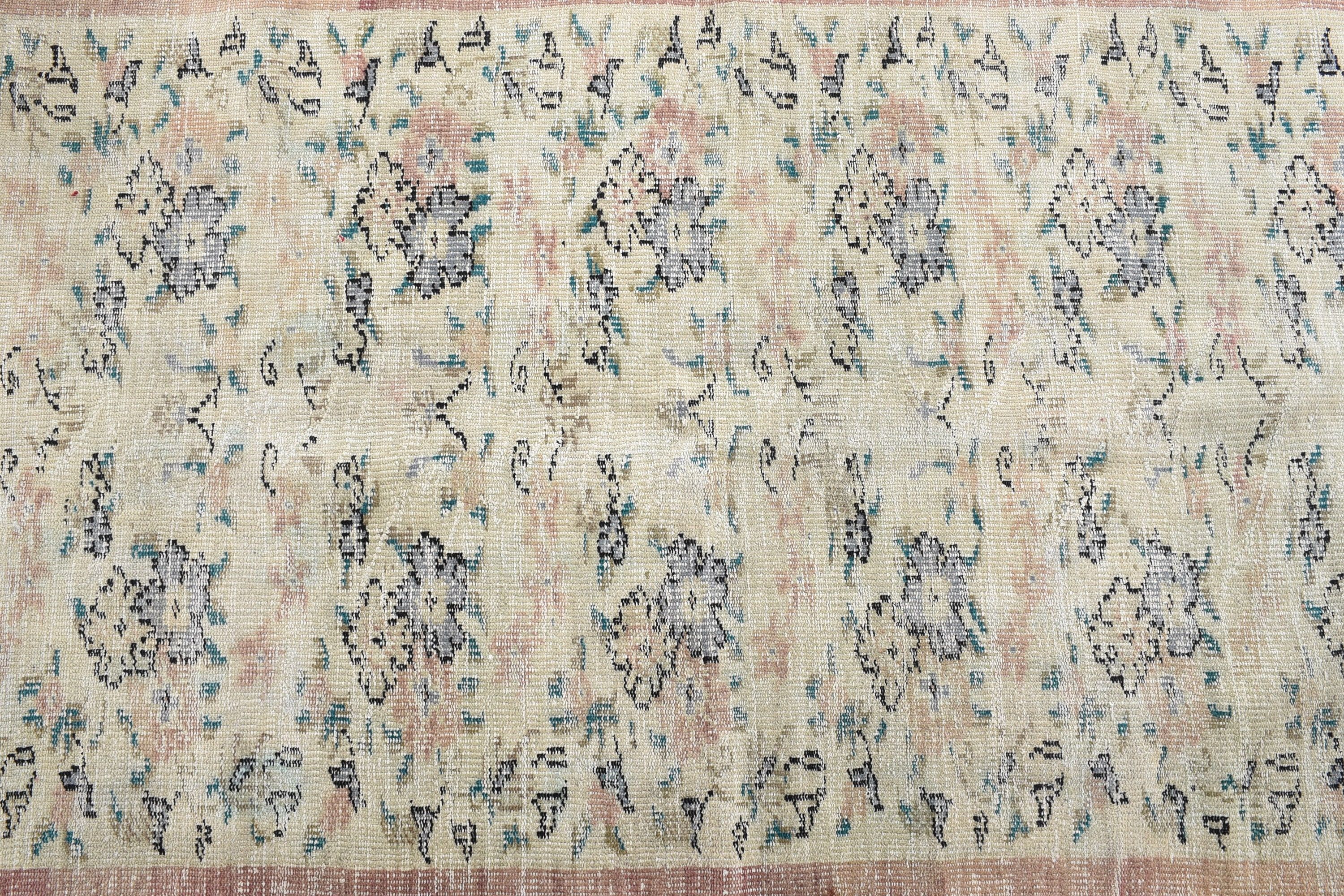 Yatak Odası Halıları, 4.3x6.9 ft Alan Halısı, Vintage Halılar, Yemek Odası Halısı, Bej Zemin Halısı, Ev Dekorasyonu Halısı, Oushak Halısı, Boho Halıları, Türk Halıları