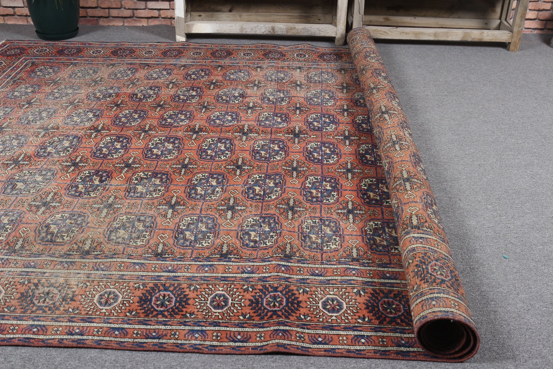 Oturma Odası Halıları, Kırmızı Ev Dekorasyonu Halısı, Yatak Odası Halıları, Anadolu Halısı, Türk Halısı, 6.6x9.2 ft Büyük Halı, Vintage Halı, Yatak Odası Halıları