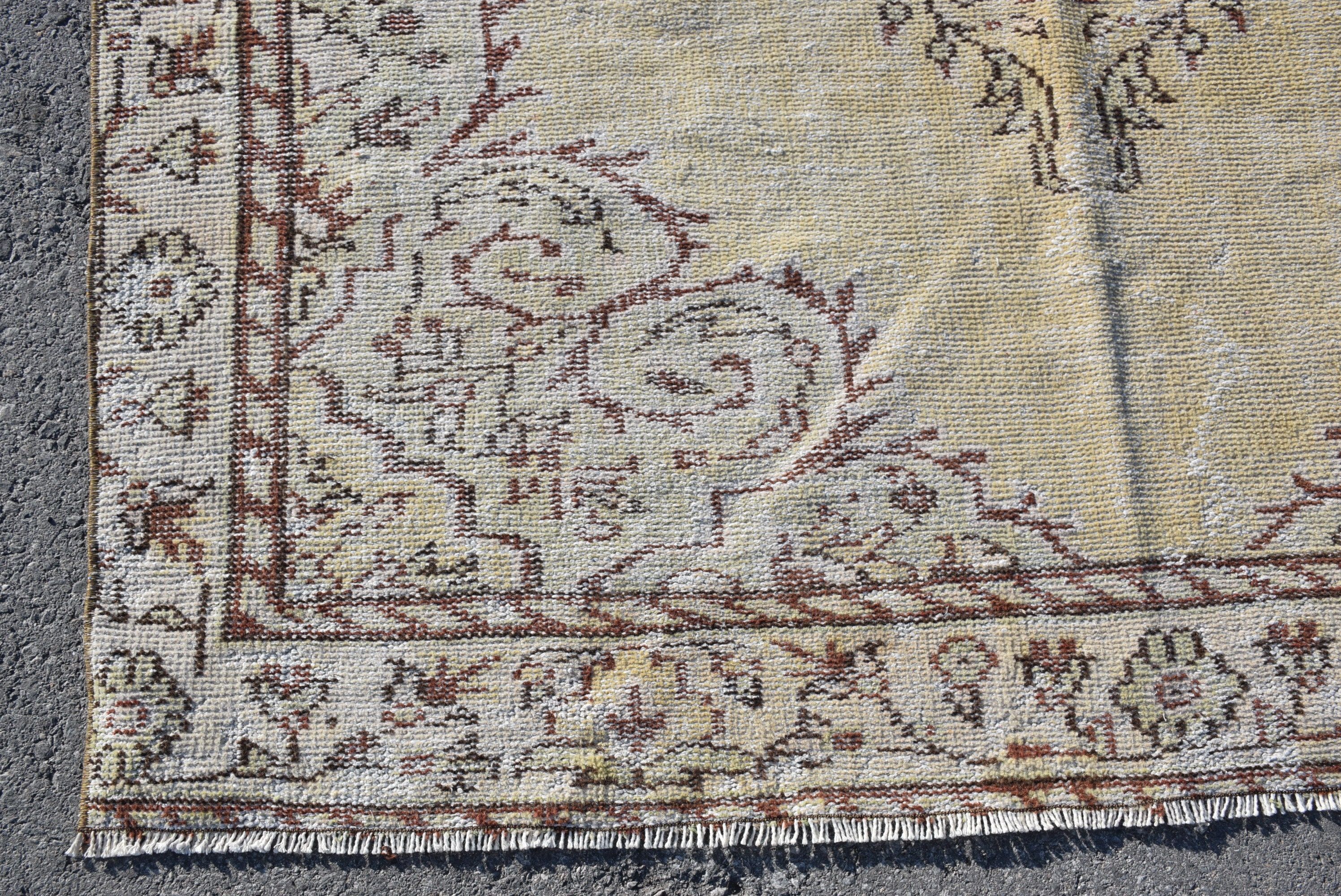 Sarı Yatak Odası Halısı, Anadolu Halısı, Ev Dekorasyonu Halısı, Yemek Odası Halısı, 5.8x9.4 ft Büyük Halı, Vintage Halı, Oturma Odası Halısı, Türk Halıları