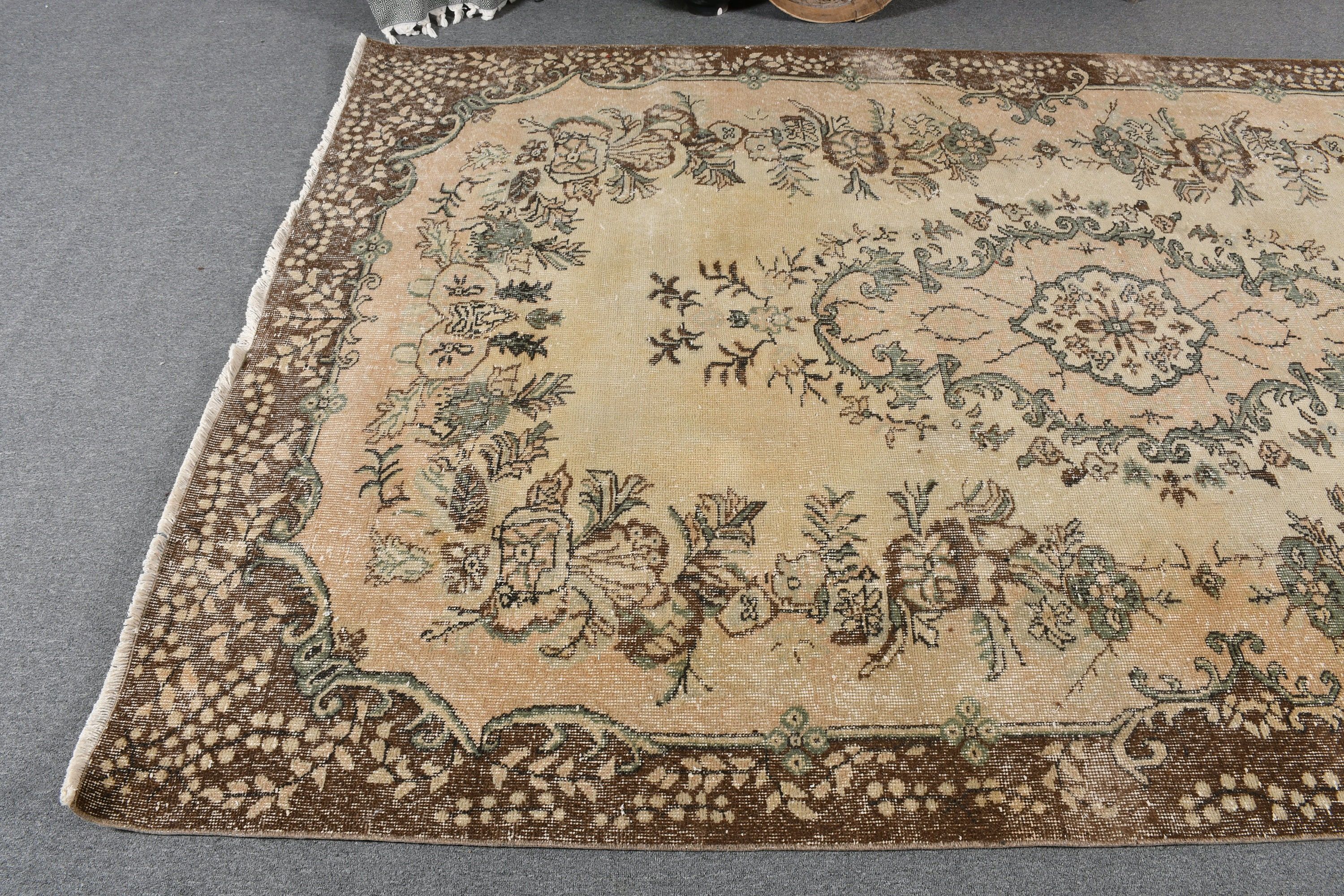 6x9.9 ft Büyük Halılar, Vintage Halı, Yemek Odası Halıları, Bej Yün Halı, Sevimli Halı, Yatak Odası Halıları, Oryantal Halı, Türk Halısı, Mutfak Halıları