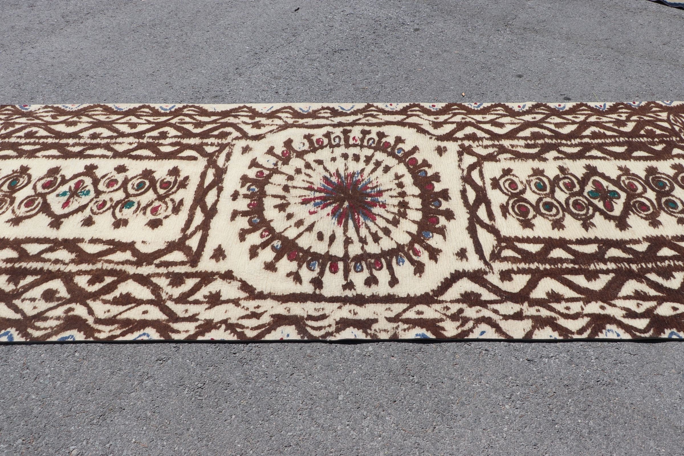 Yer Halısı, Vintage Halı, Koşucu Halıları, Antika Halı, Bej Anadolu Halısı, Koridor Halısı, 4.2x11.9 ft Runner Halıları, Göçebe Halısı, Türk Halısı