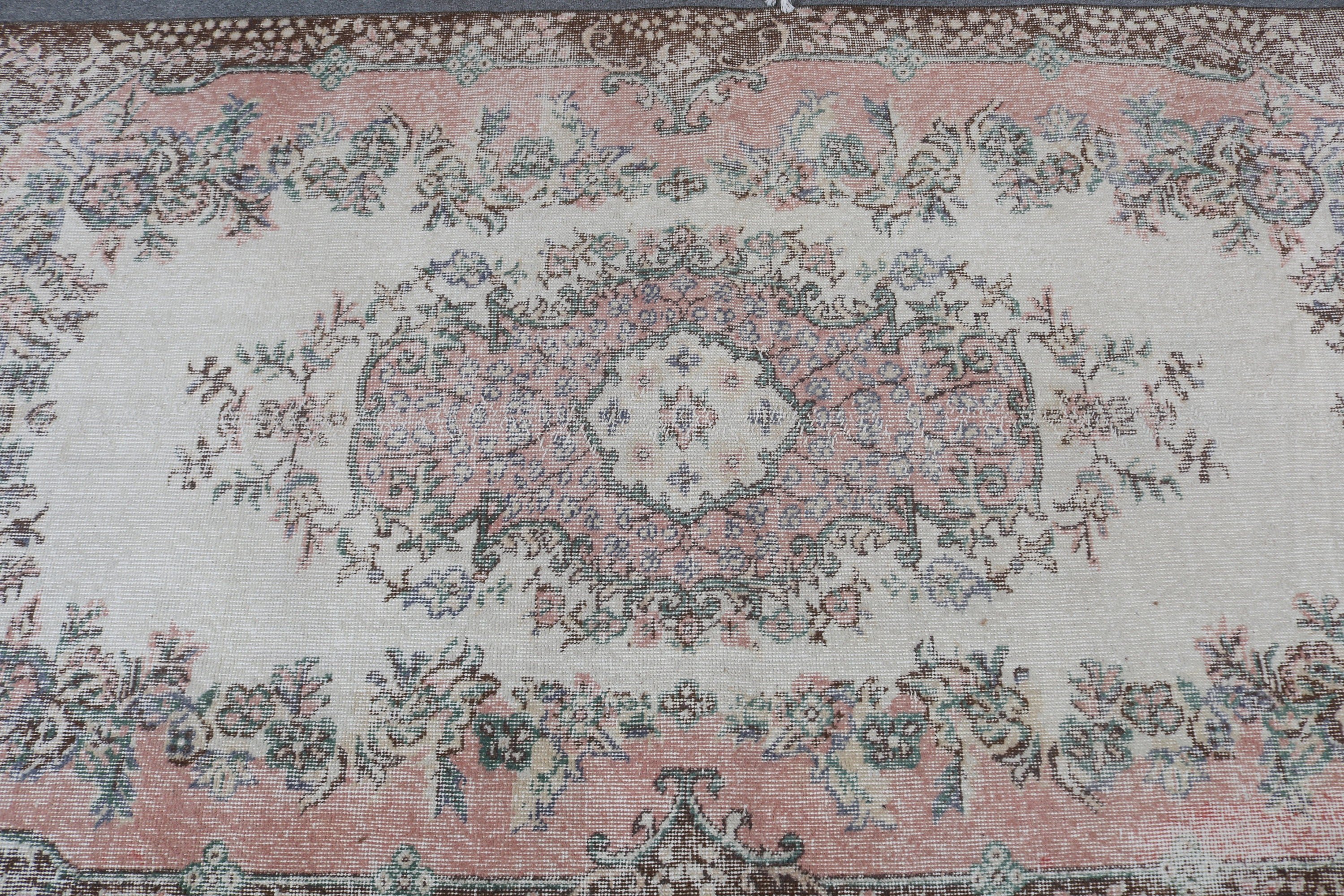 Oushak Bölge Halısı, Oryantal Halılar, Çocuk Halısı, Vintage Halı, Bej Açıklama Halısı, Tribal Halısı, 3,7x7,2 ft Alan Kilimi, El Dokuma Halısı, Türk Halısı