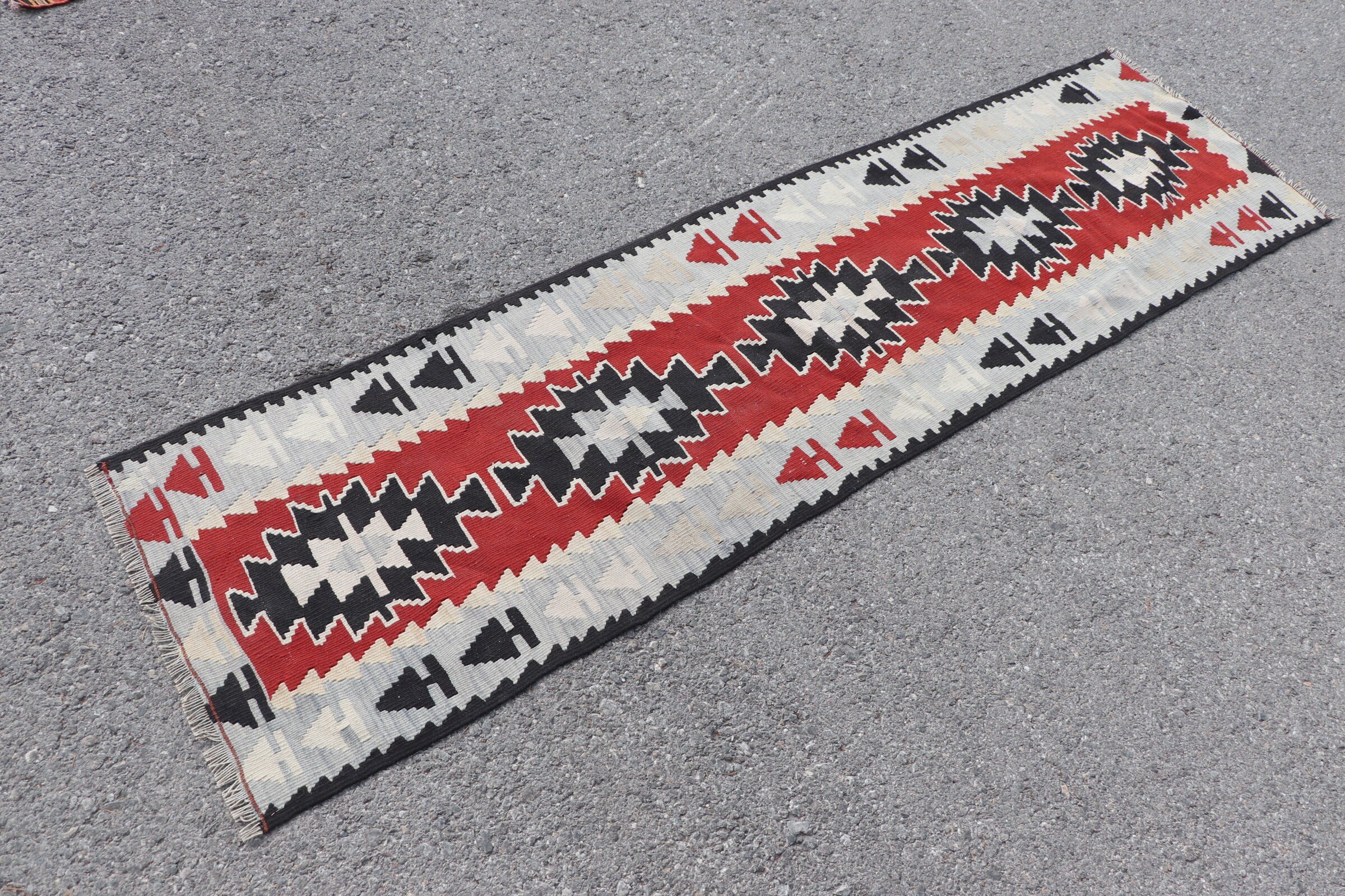 Rugs for Corridor, Turkish Rug, Kilim, Stair Rug, Oushak Rugs, Red Floor Rugs, 1.9x6.9 ft Runner Rug, Ethnic Rug, Vintage Rug